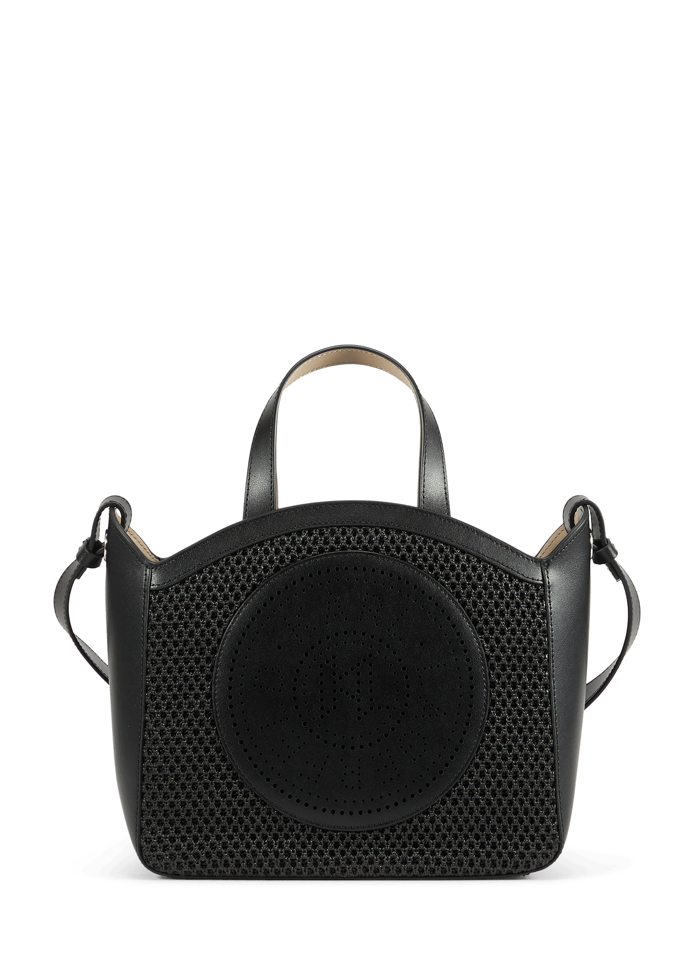 Sac à main K/Circle en cuir et mesh KARL LAGERFELD Noir