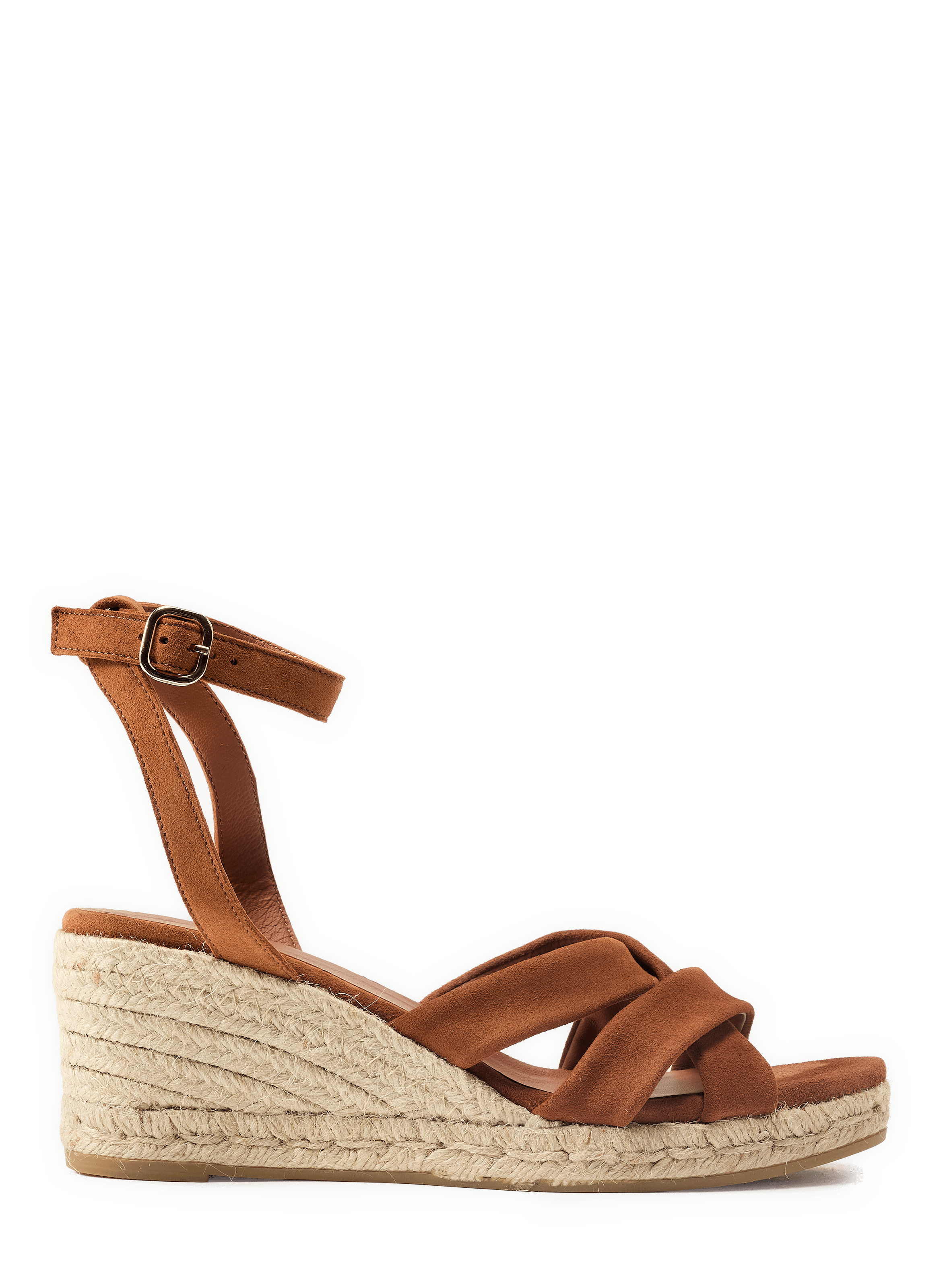 Sandales Iris à talon compensé en cuir MAISON TOUFET Marron