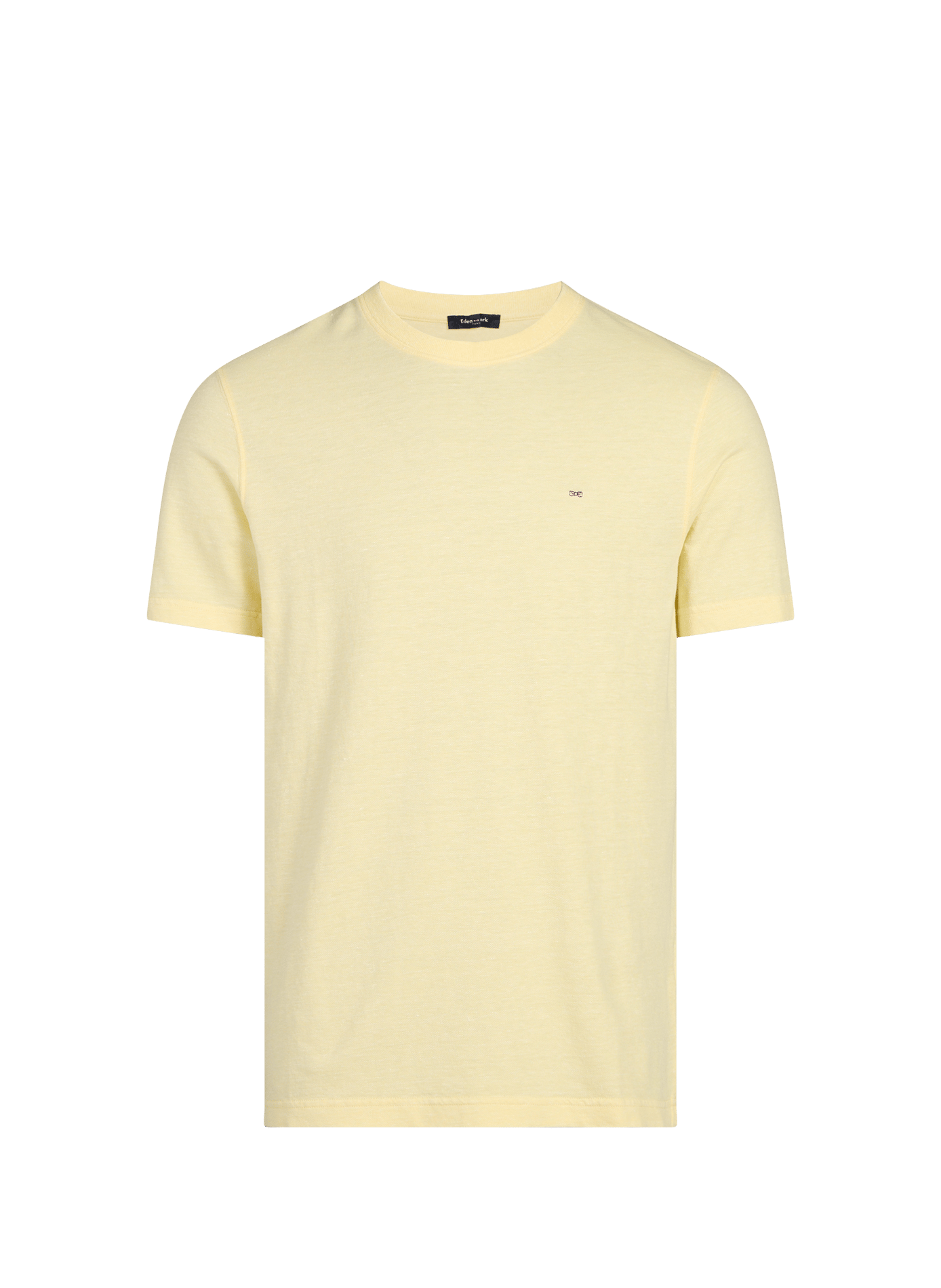 T-shirt à col rond en coton et lin EDEN PARK Jaune