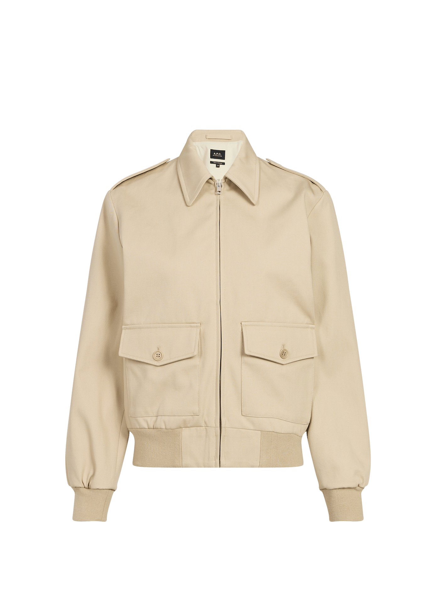 Blouson à col classique en coton A.P.C. Beige