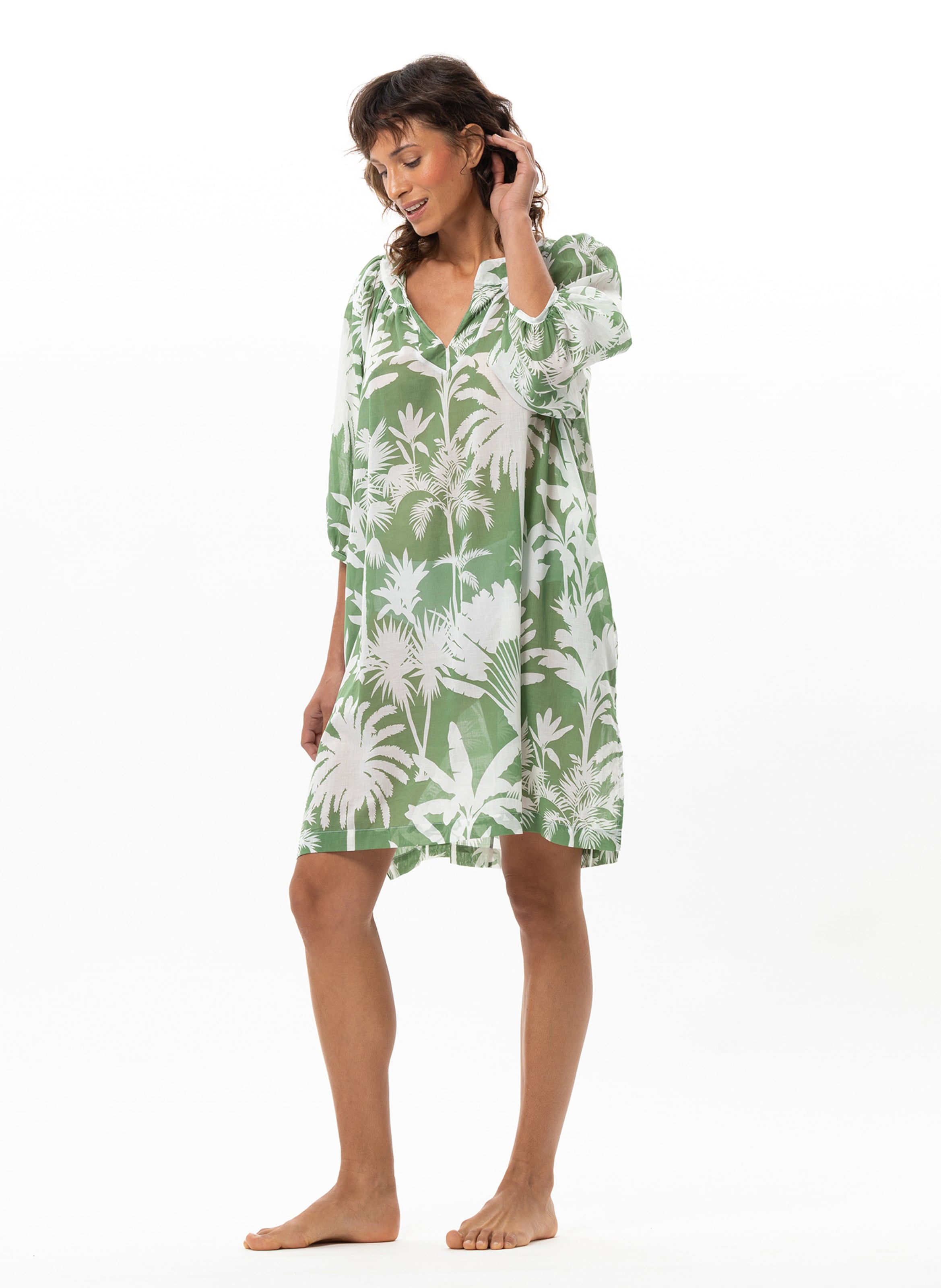 Kaftan en voile de coton bronzette 240 LE CHAT Multicolore