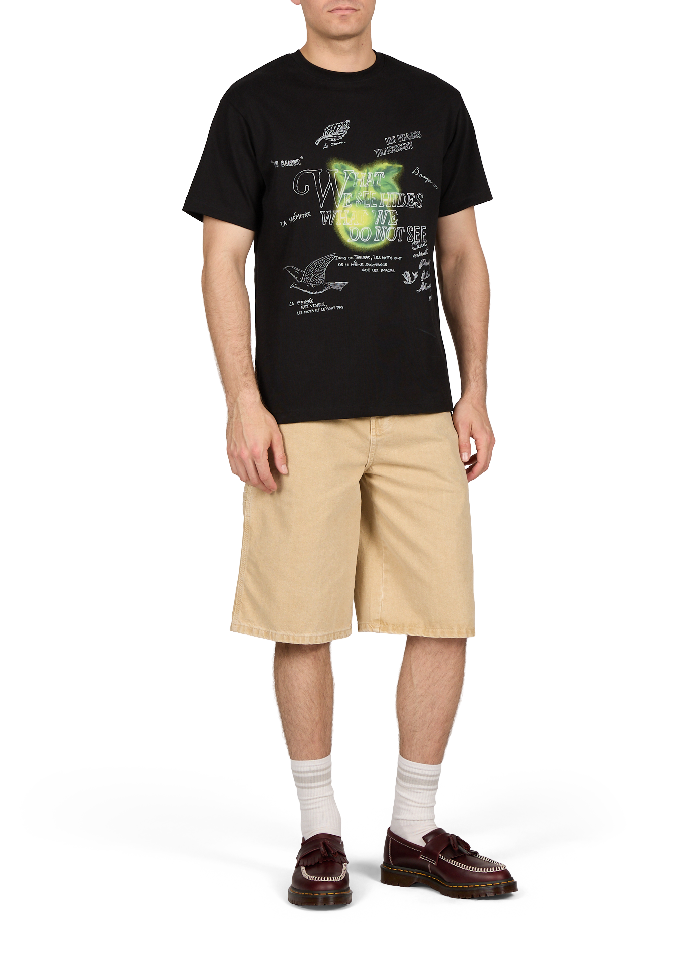 Oversized printed cotton T-shirt PAS UNE MARQUE Black