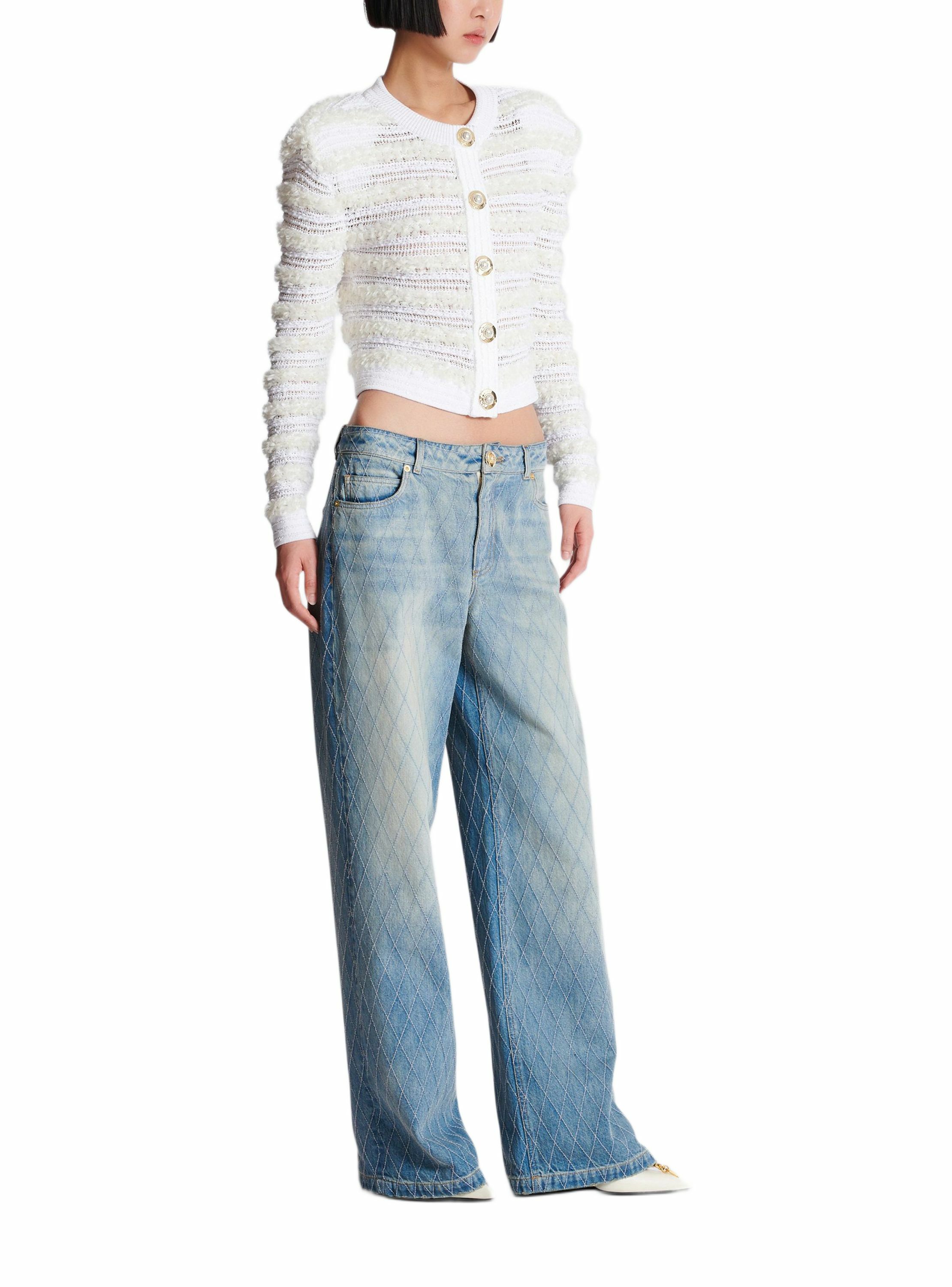 Jean droit en denim diamond BALMAIN Bleu