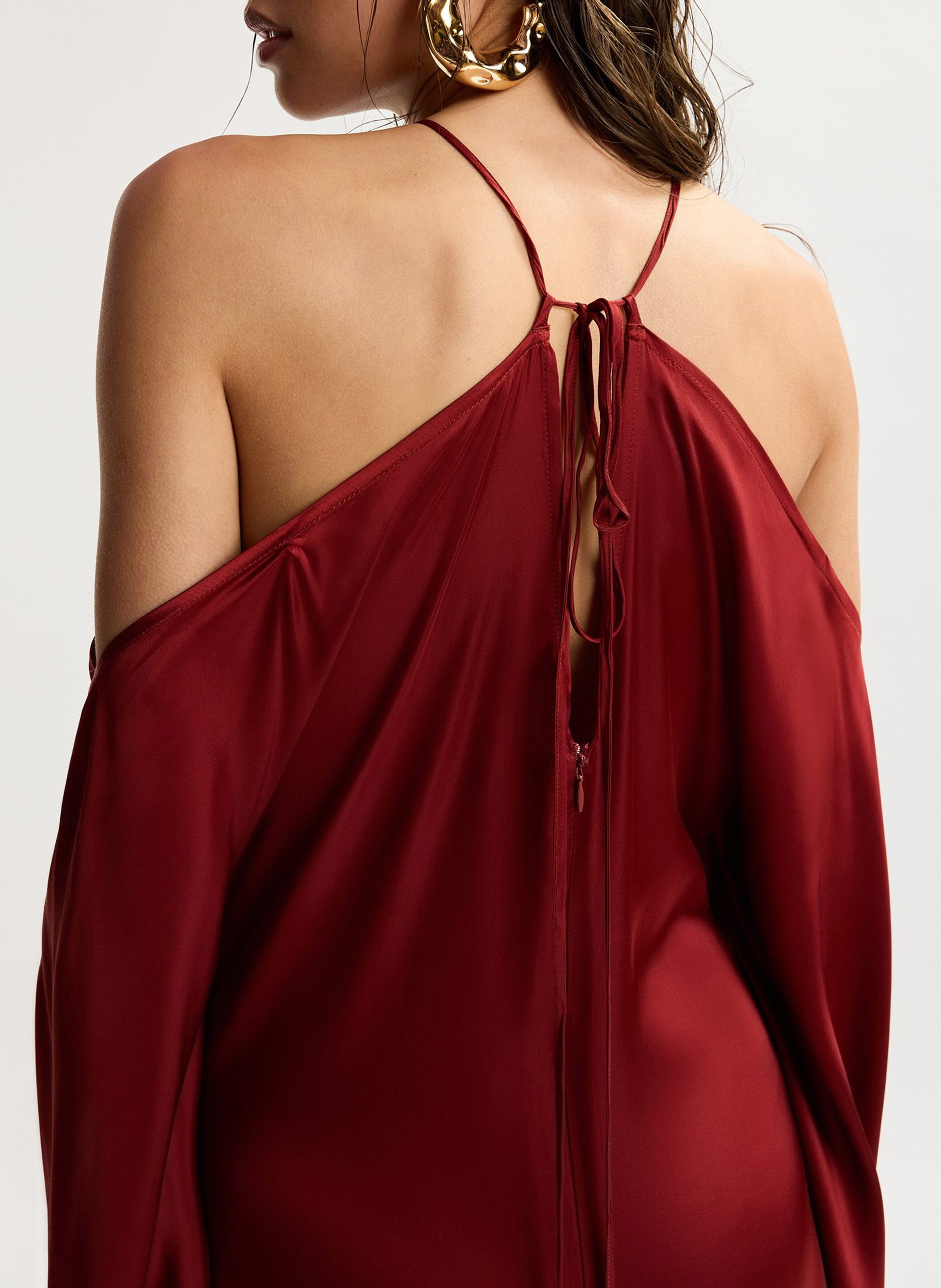 Robe longue ample unie jacanas Rouge