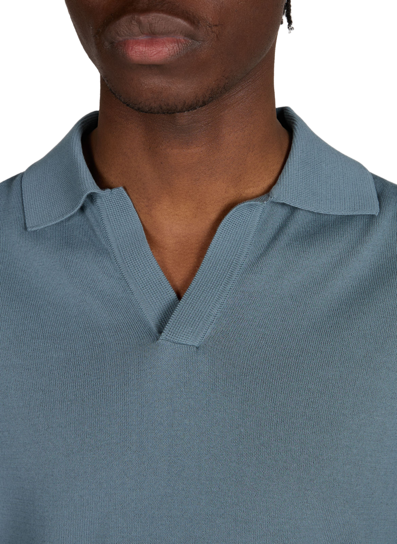 Long-sleeve cotton Polo shirt CRUNA Blue