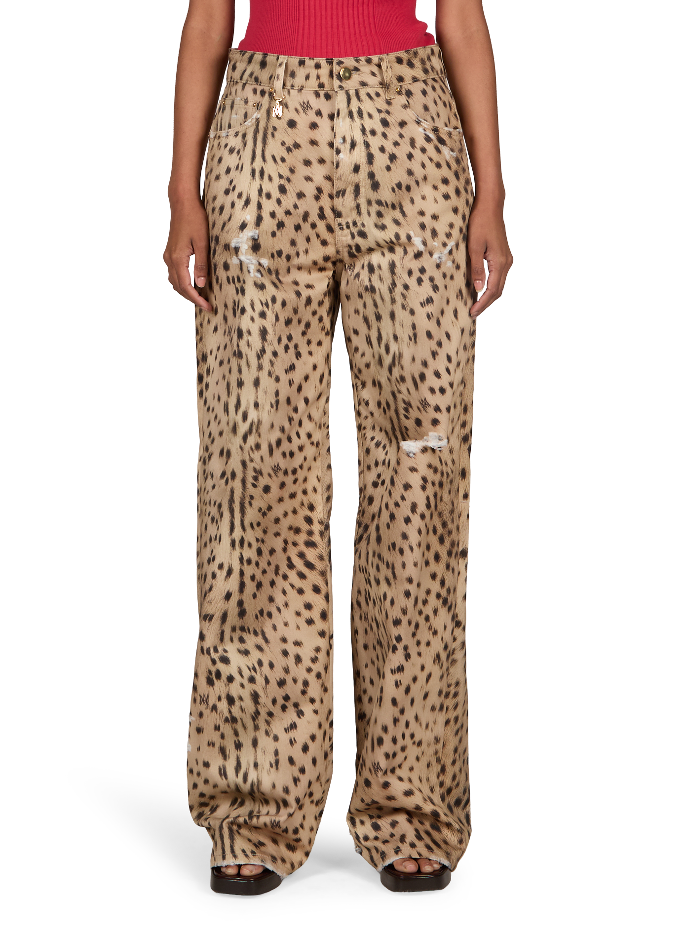 Jean à motif animal en coton mélangé AMIRI Multicolore