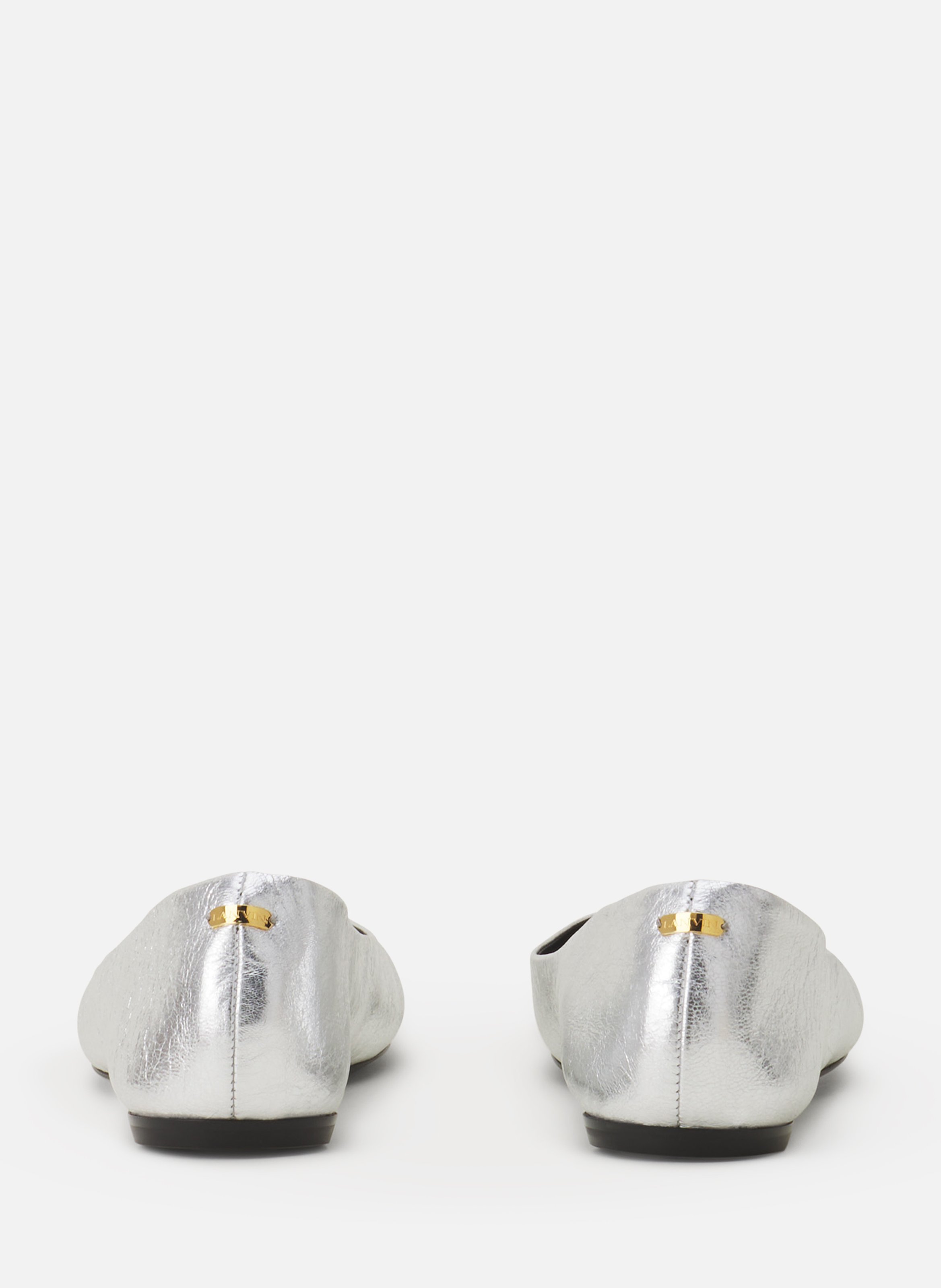La ballerine en cuir métallisé LANVIN Argent