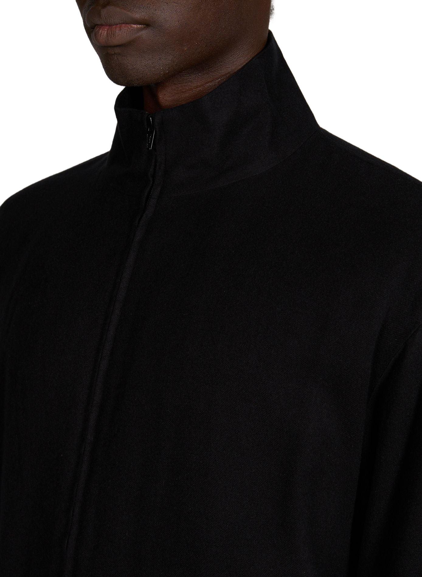 Jacket with high collar in blended silk SSSTEIN Black