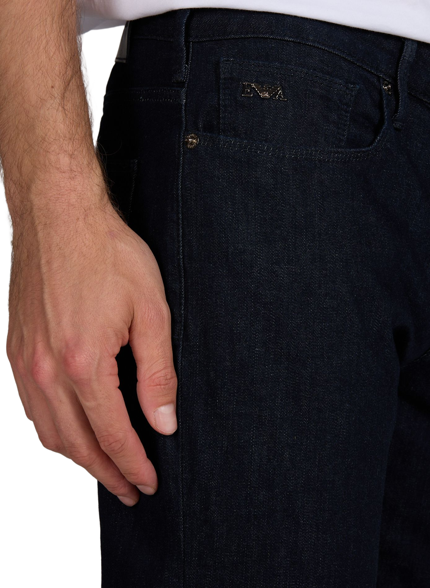 Jean slim en coton mélangé EMPORIO ARMANI Bleu