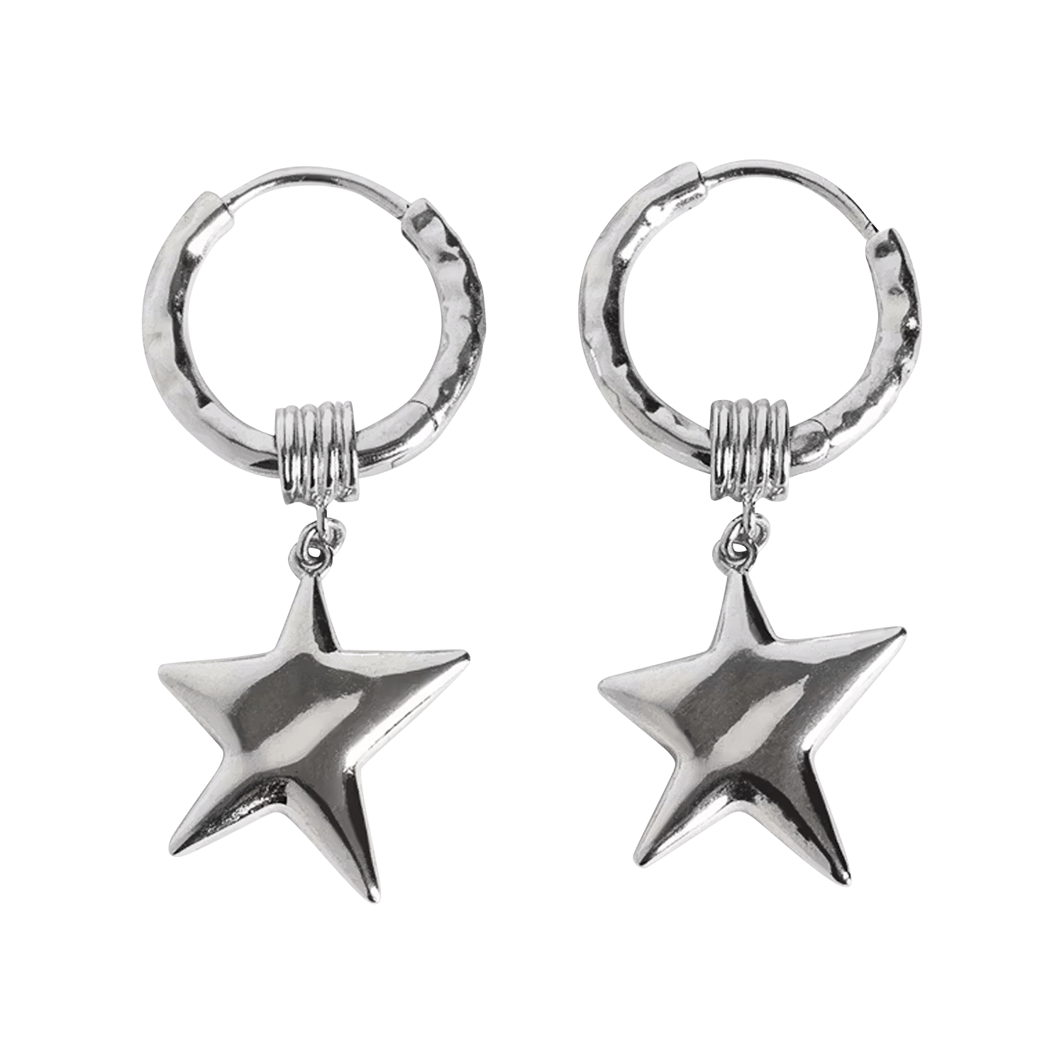Boucles d'oreilles asymétriques étoiles rock star ZADIG&VOLTAIRE Argent
