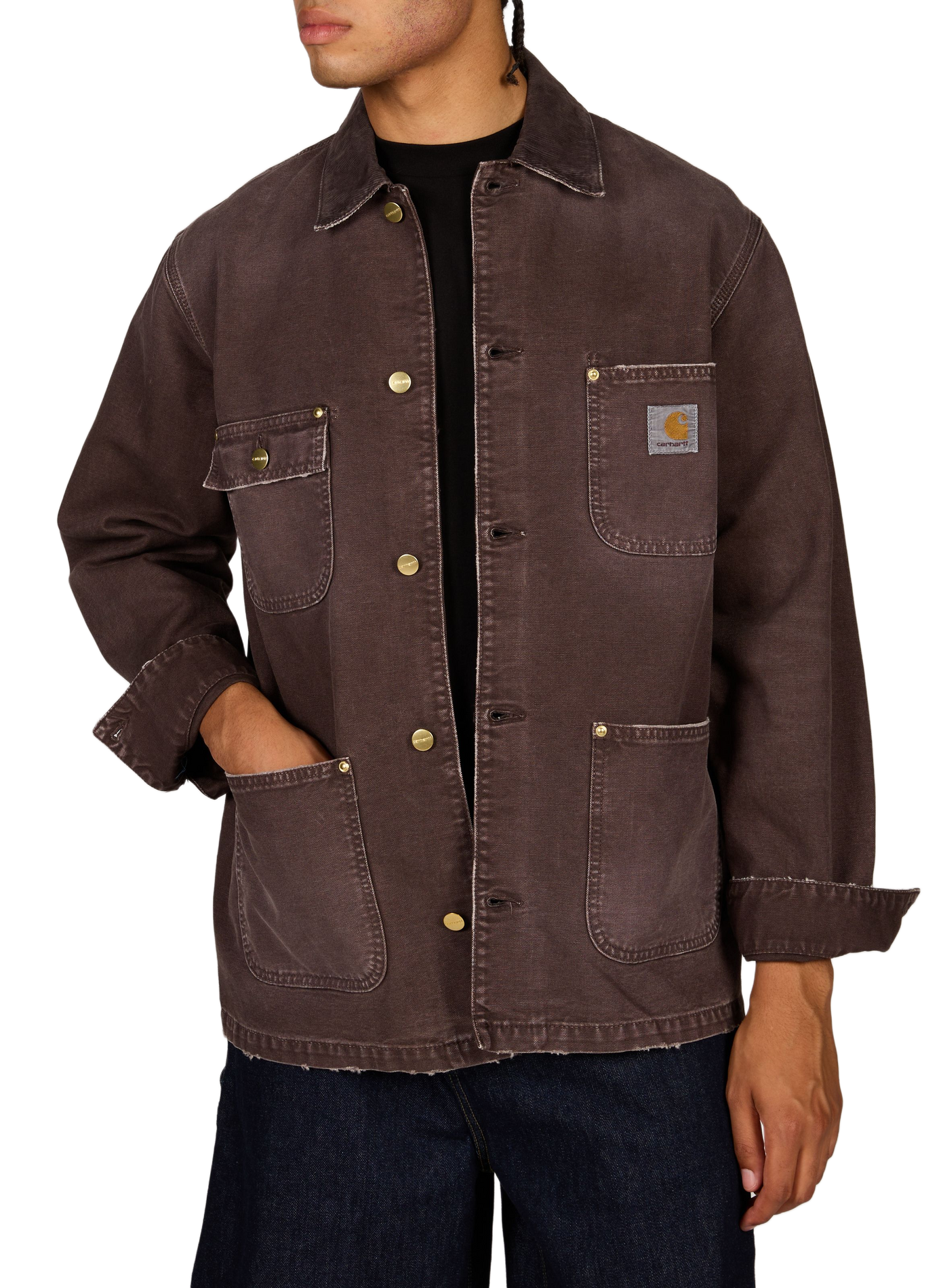 Manteau OG Chore Coat à col velours en coton CARHARTT WIP Marron