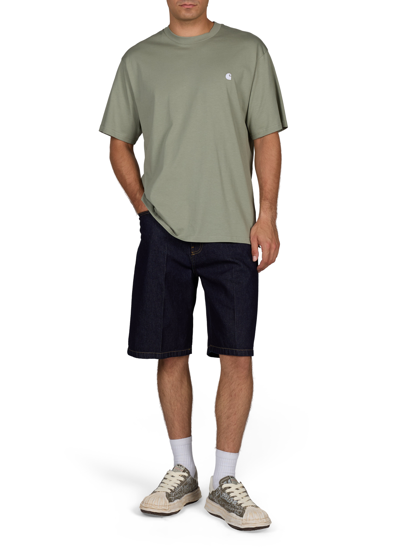 Wide-leg denim shorts CARHARTT WIP Blue