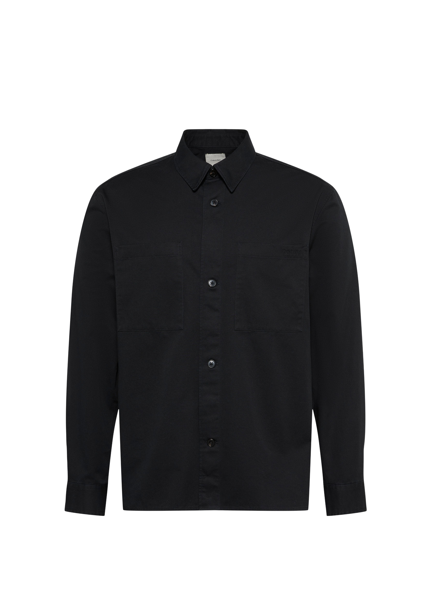 Chemise droite en coton et lin CALVIN KLEIN Noir
