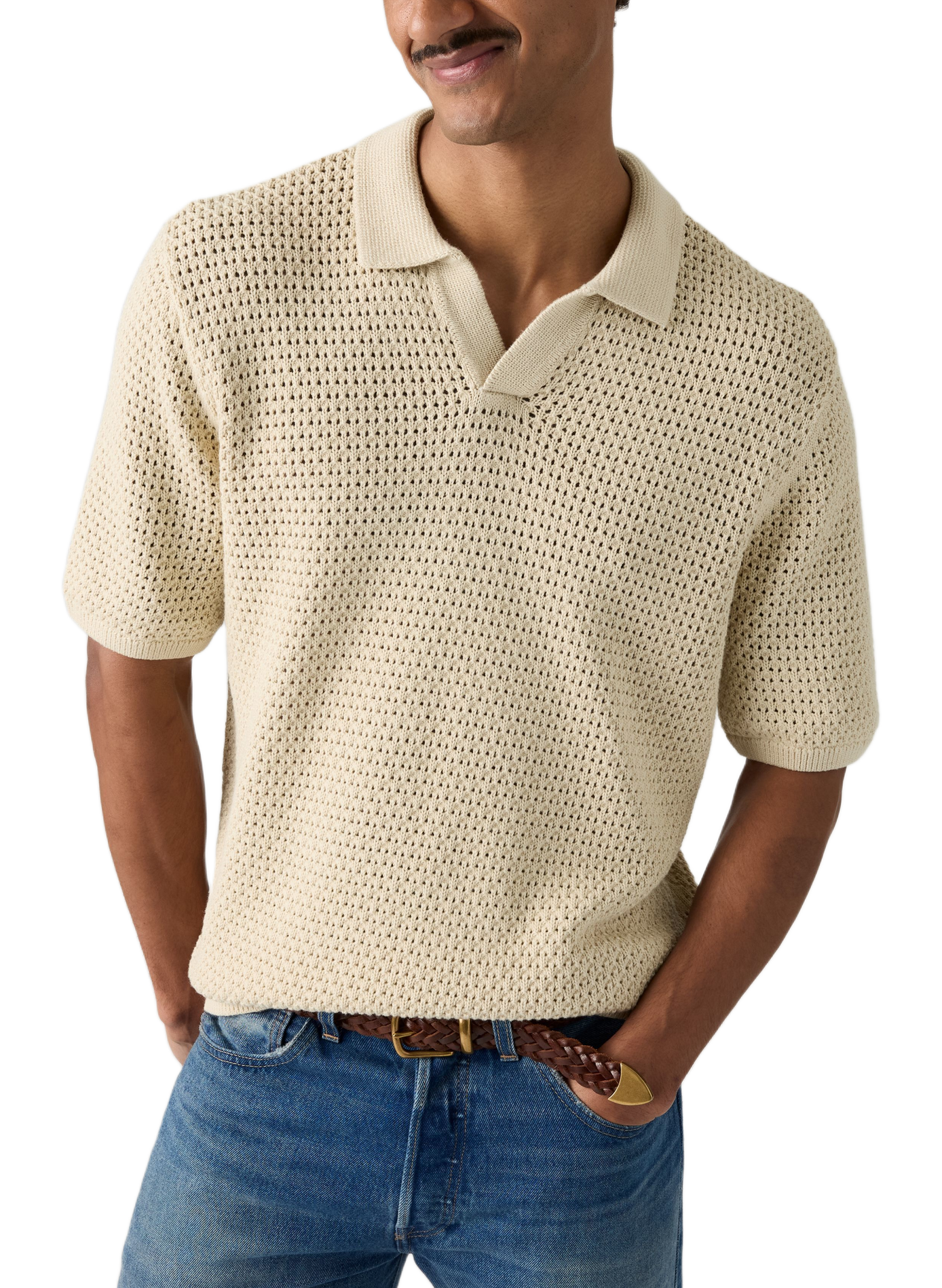 Straight V-neck cotton polo LEVI'S Beige