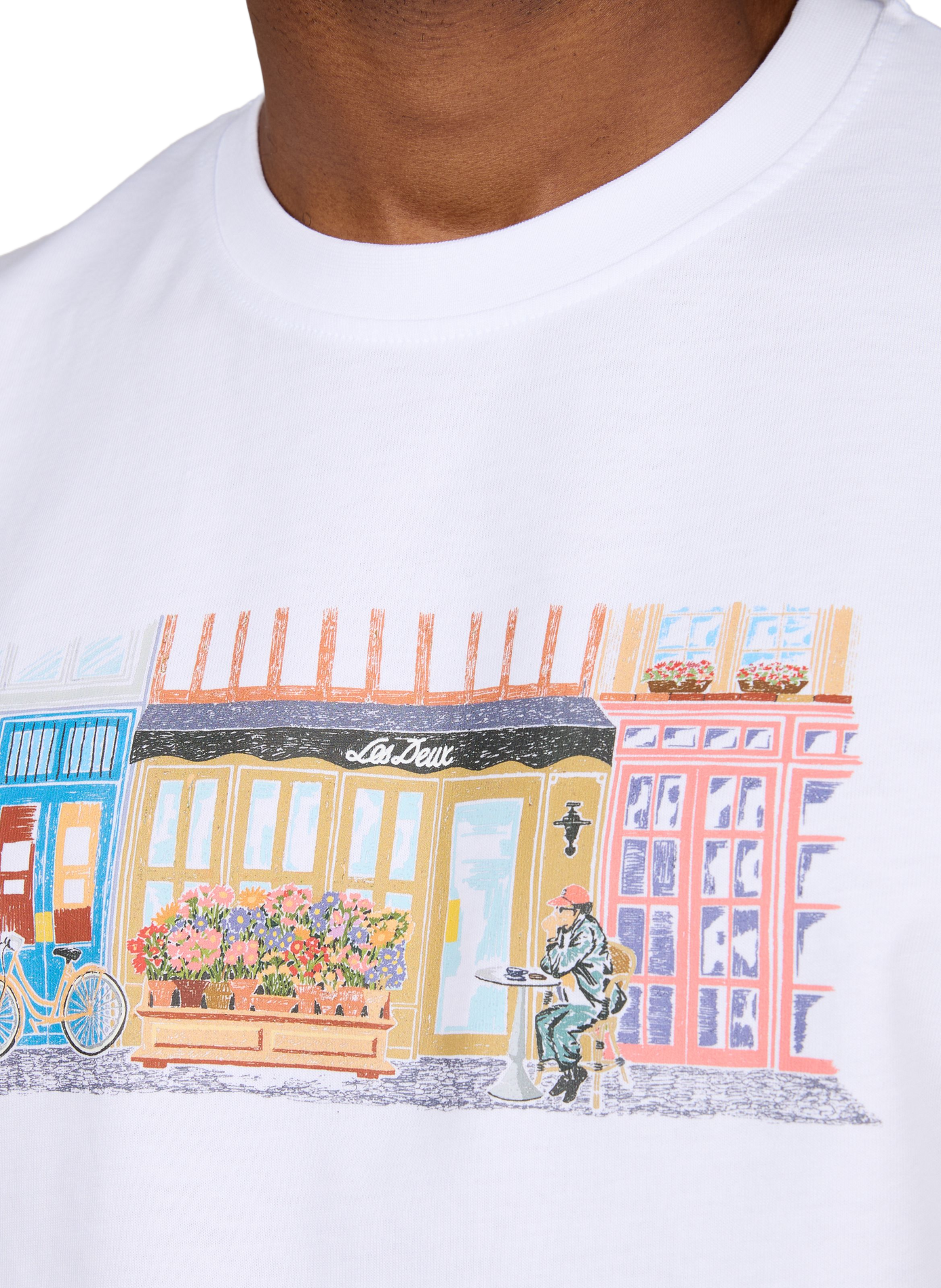 Bedrukt T-shirt van biologisch katoen LES DEUX Wit