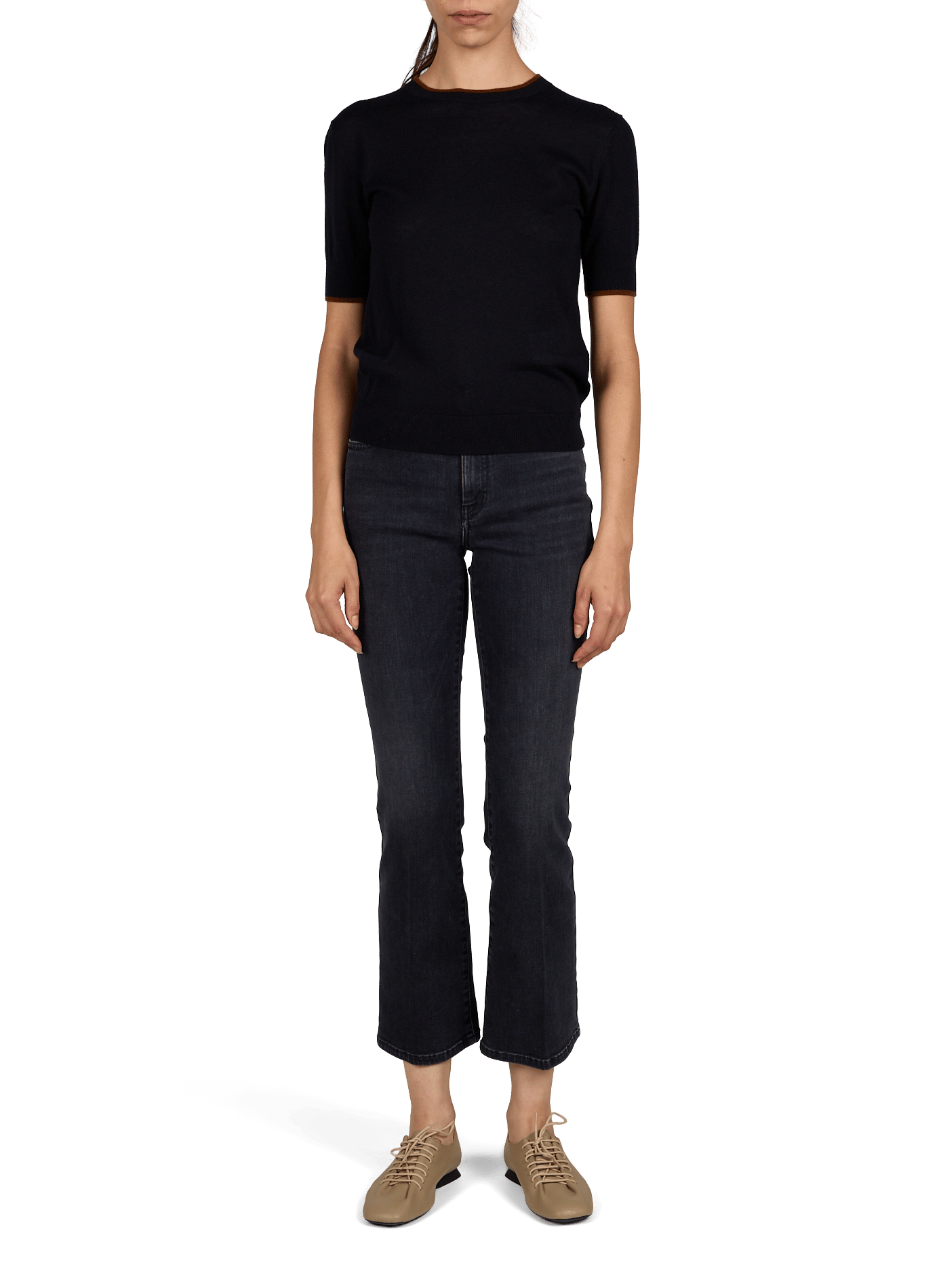 Boot-cut cotton blend jeans MAX MARA WEEK END Black
