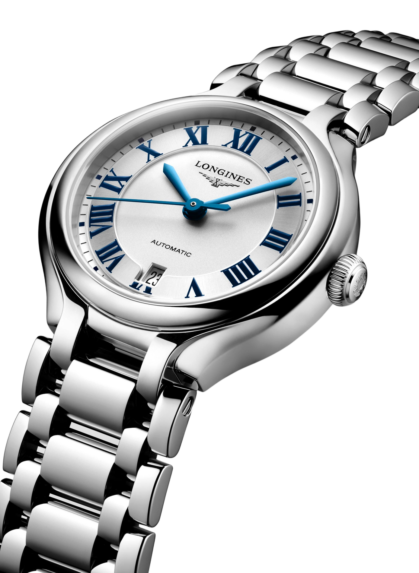 Montre automatique Longines PrimaLuna en acier inoxydable LONGINES Blanc