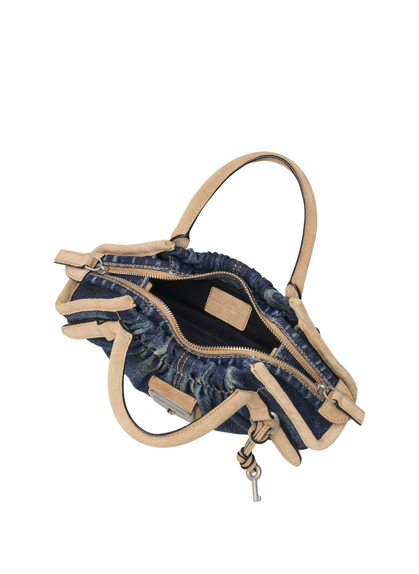 Tasche The Denim Suede Cristina Small Satchel aus Baumwolle MARC JACOBS Blau