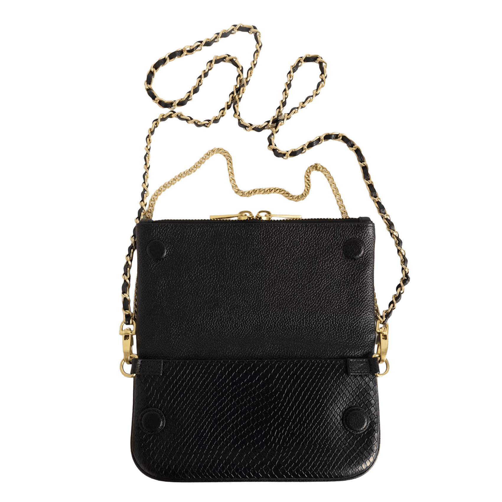 Schoudertas met mini rock-effect pythonleer ZADIG&VOLTAIRE Zwart