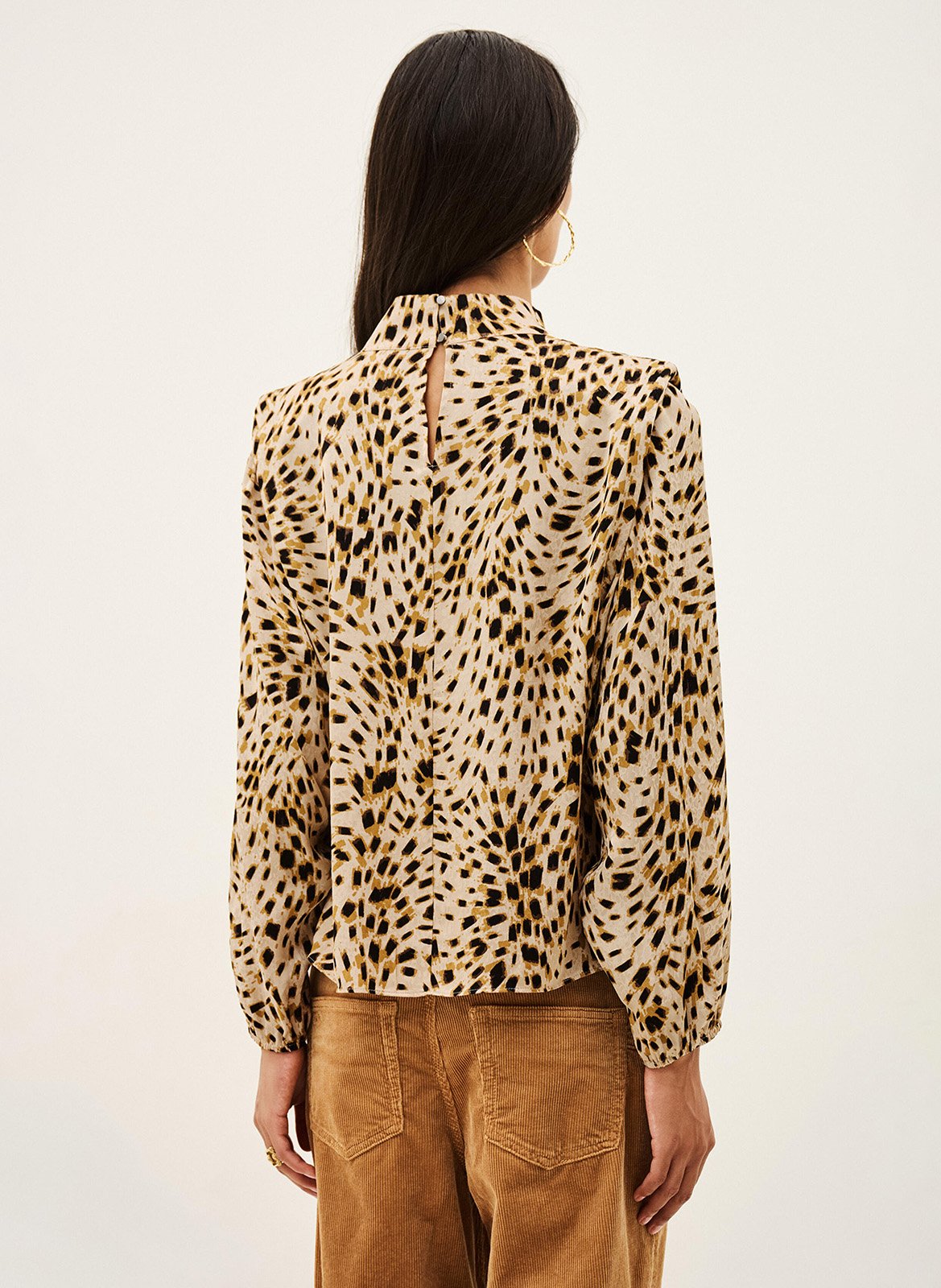 Blouse imprimée à col montant hope BA&SH Beige