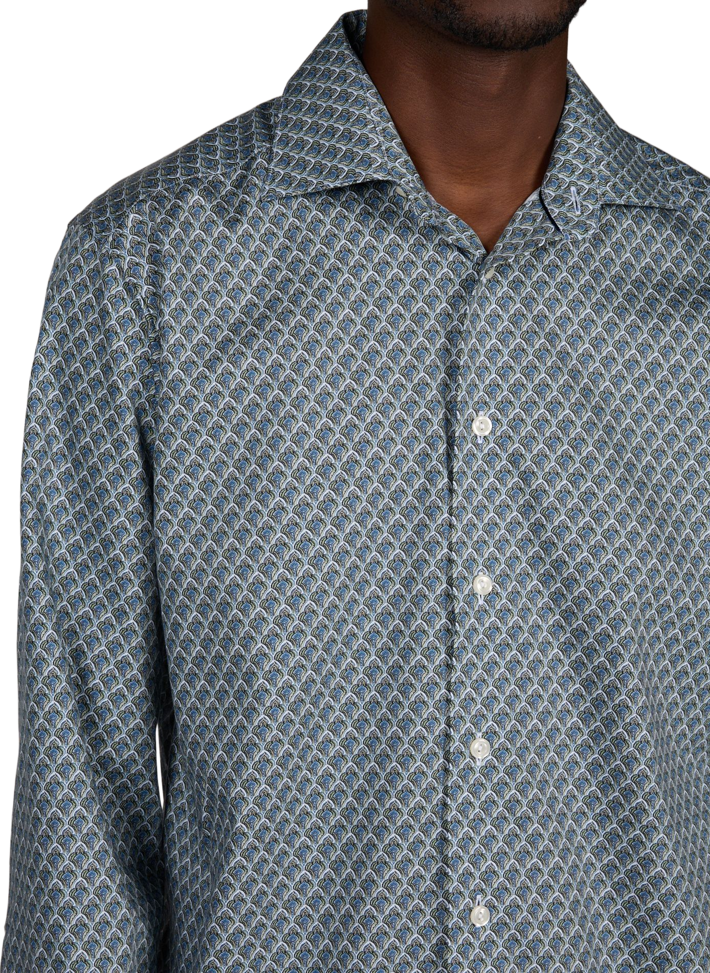Patterned cotton shirt  ETON Green