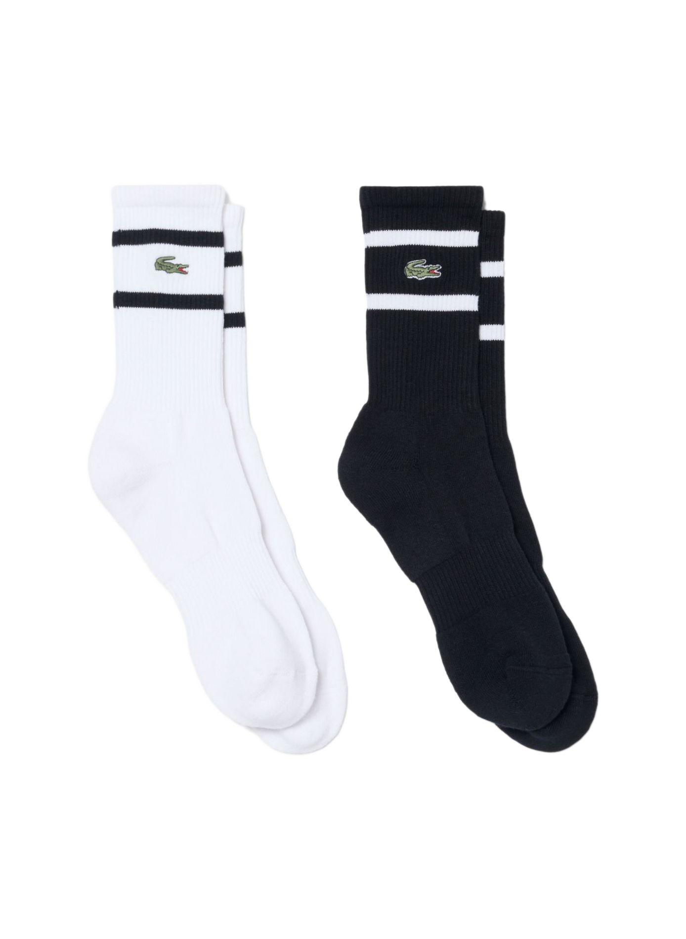 Lot de 2 paires de chaussettes mi-hautes à logo en coton mélangé LACOSTE Multicolore