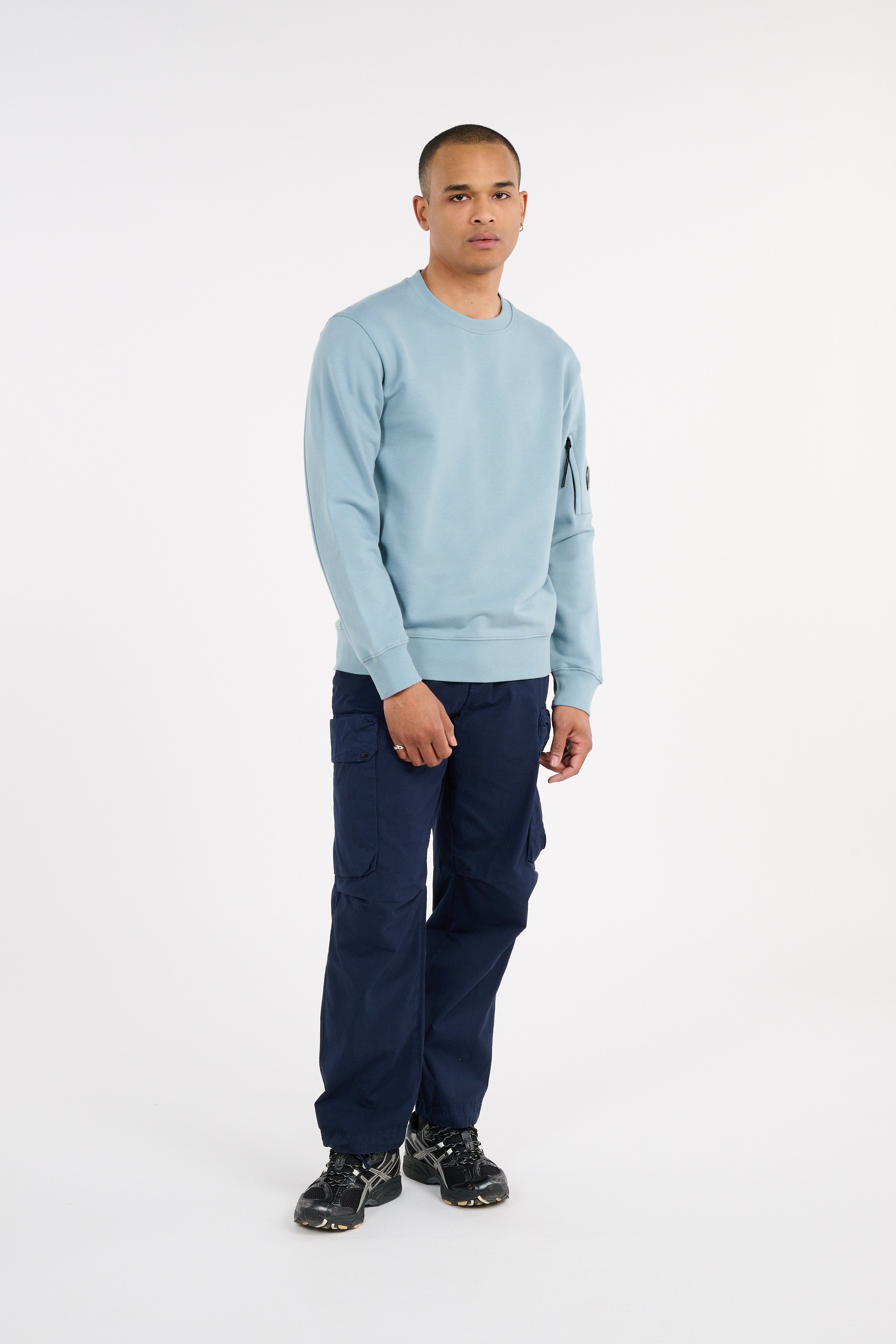 Sweatshirt diagonal raised fleece crewneck lens sweatshirt CP COMPANY Bleu