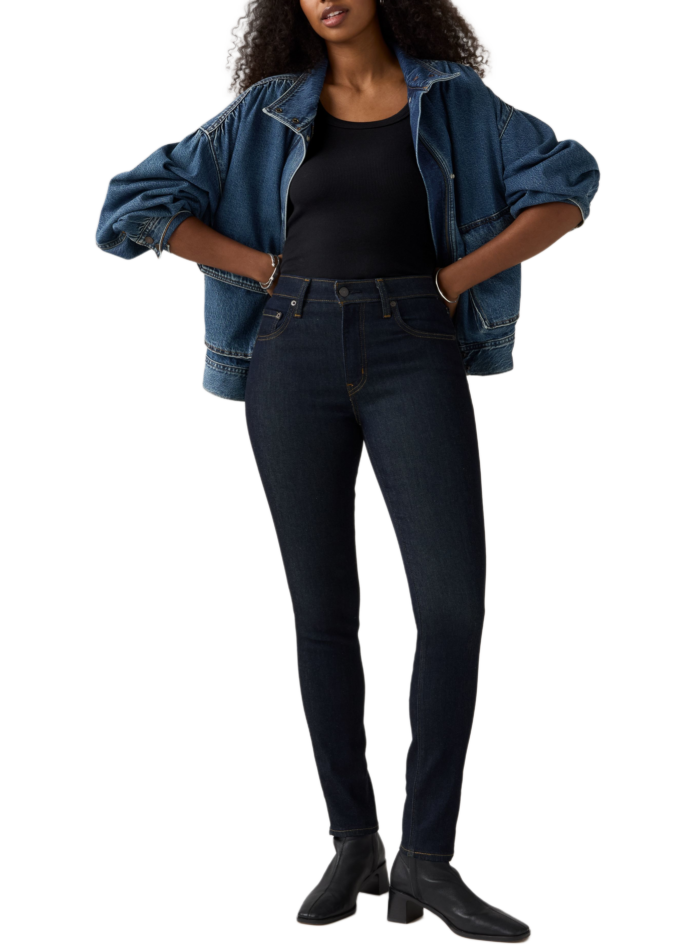Jeans 721 met hoge taille en skinny pasvorm in een mix van katoen. LEVI'S Blauw