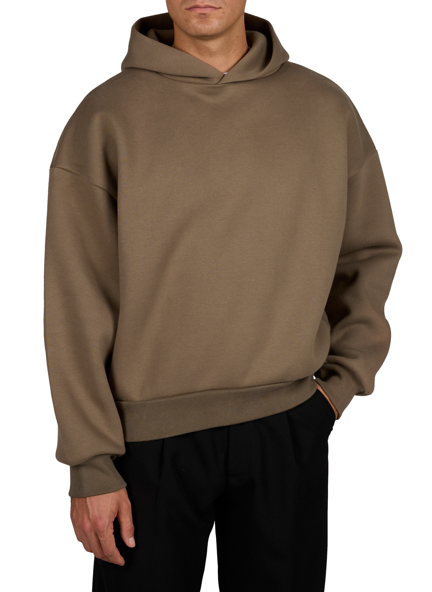 Plain oversized hooded sweatshirt SEVENTH Brown