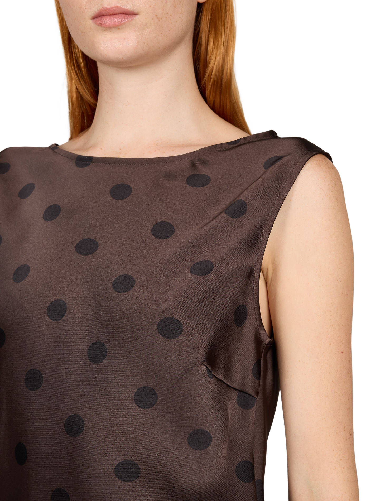 Fitted polka-dot top SAMSOE SAMSOE Brown