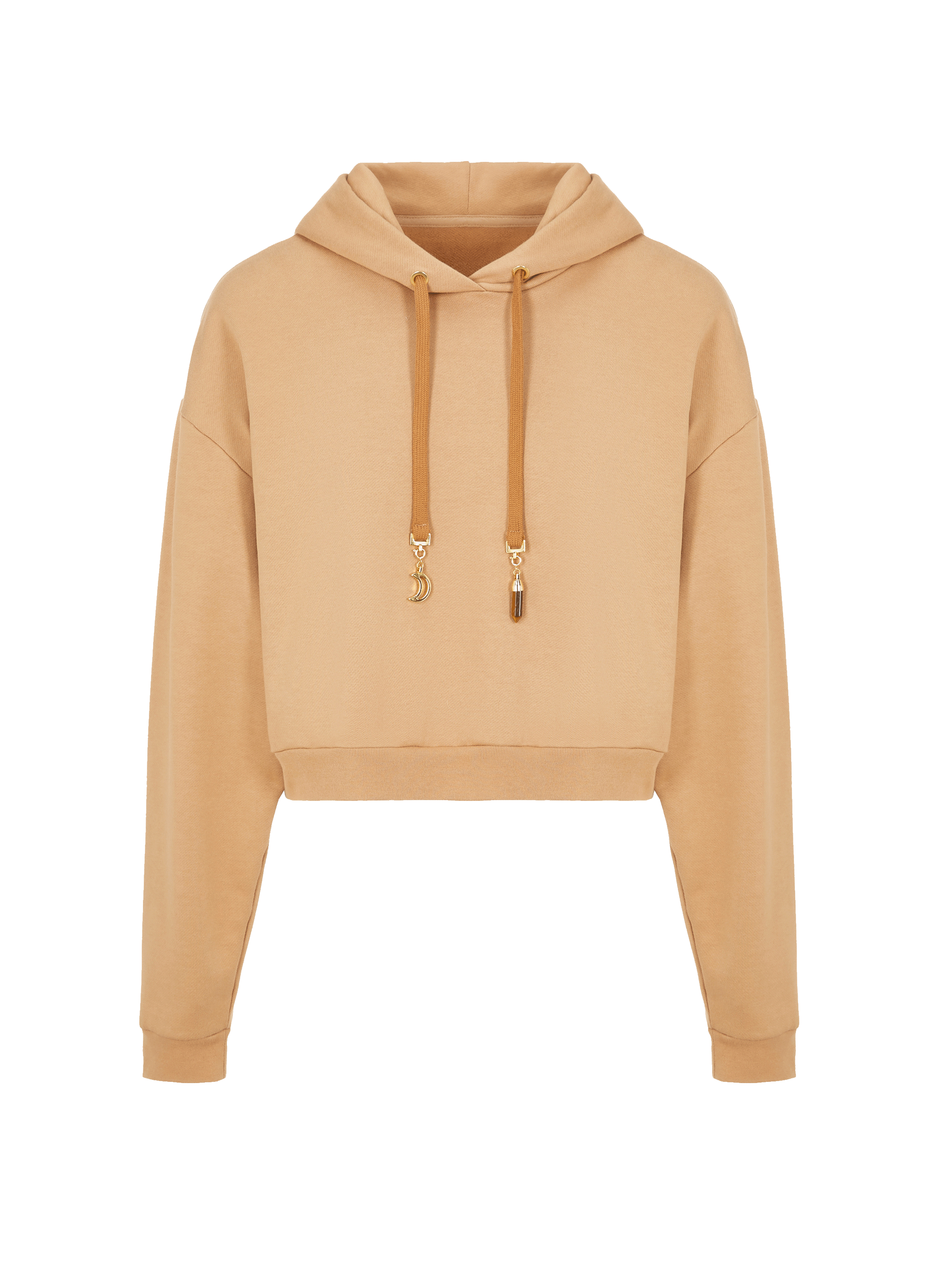 THE SOCIAL SUNDAY Hoodie crop en coton biologique Marron