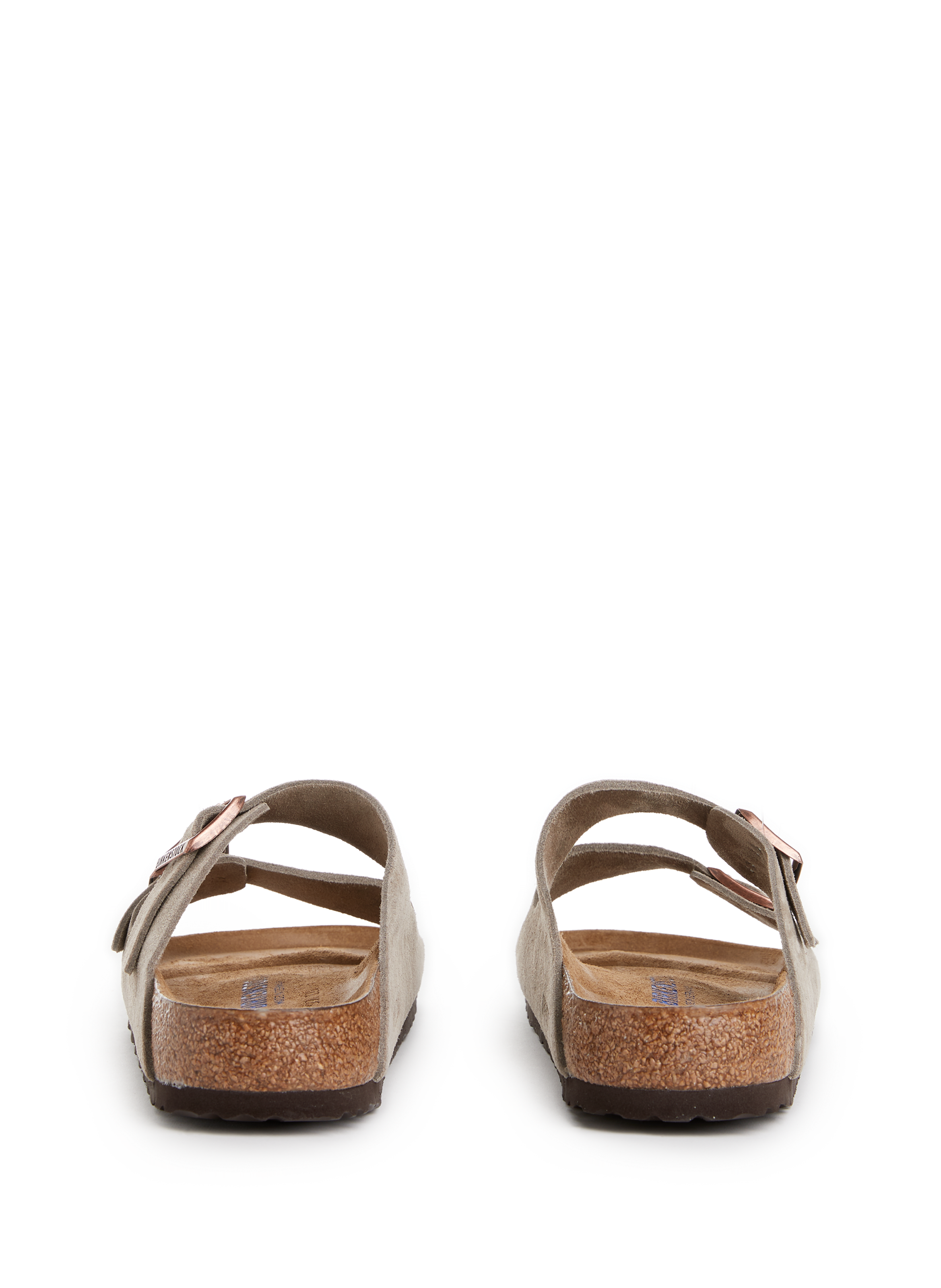 Sandales Arizona en cuir retourné BIRKENSTOCK Gris
