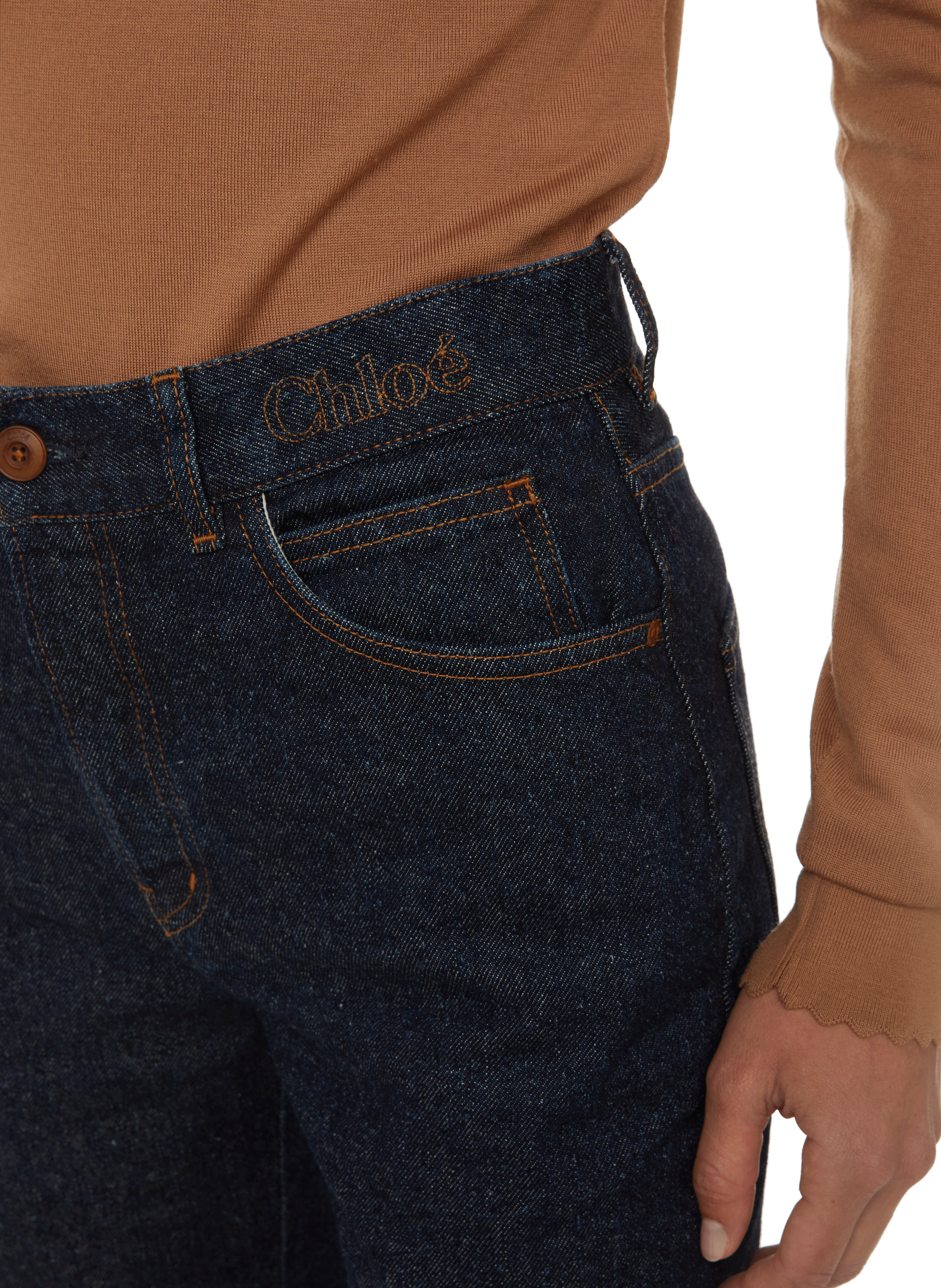 Flared cotton and hemp jeans CHLOÉ Blue