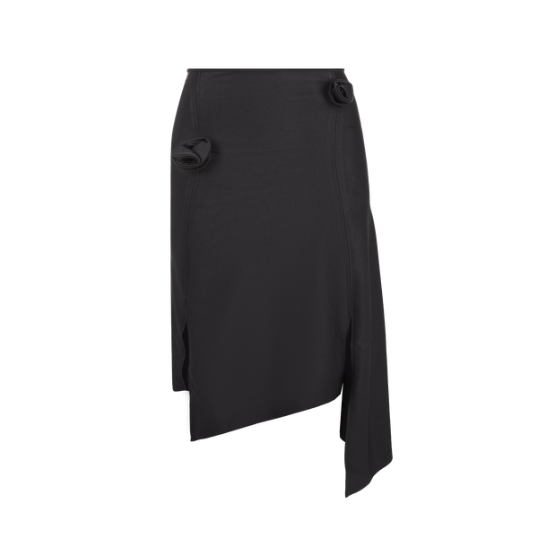 Shop Coperni Asymmetrical Flower Skirt In Black