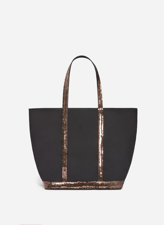 Cabas l zippé en toile Noir