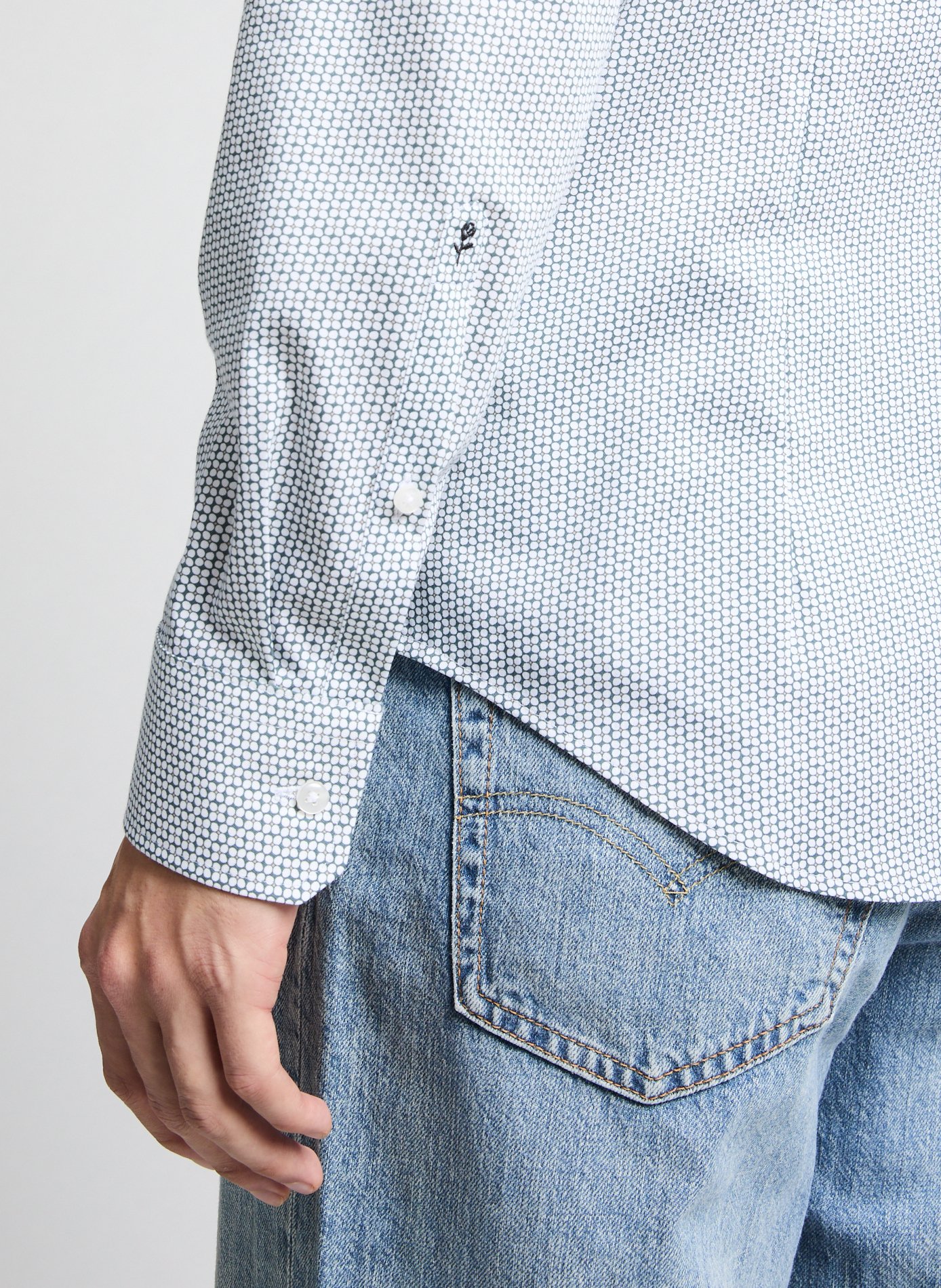 Cotton patterned shirt Green