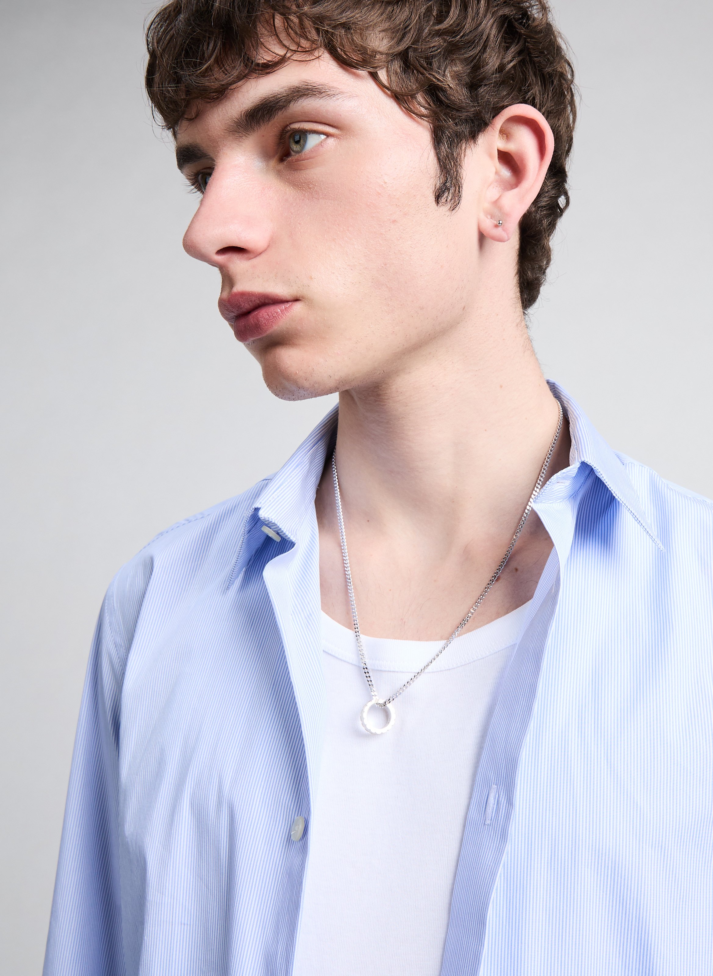 Chemise rayée slim en coton AU PRINTEMPS PARIS Bleu