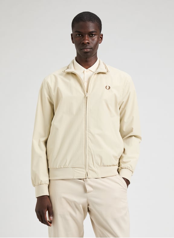 Veste droite col montant Blanc by FRED PERRY FRED PERRY Veste droite col montant Blanc