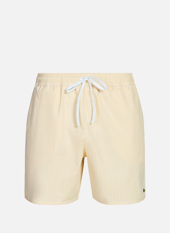 Short de bain rayé en coton mélangé Jaune by LACOSTE LACOSTE Short de bain rayé en coton mélangé Jaune