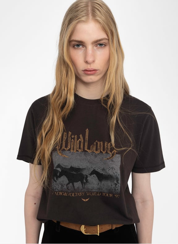 T-shirt oversize à motifs en coton edwin Marron by ZADIG&VOLTAIRE ZADIG&VOLTAIRE T-shirt oversize à motifs en coton edwin Marron
