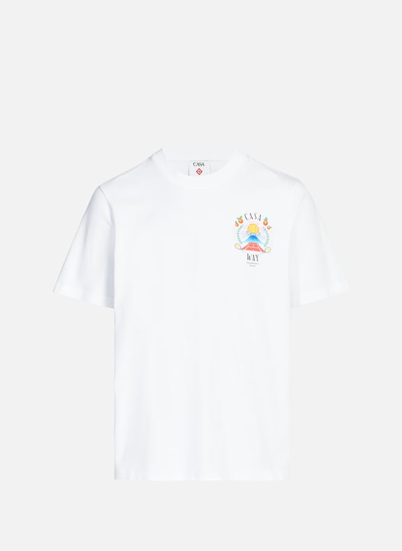 T-shirt en coton Casa Way Mountain Blanc by CASABLANCA PARIS CASABLANCA PARIS T-shirt en coton Casa Way Mountain Blanc