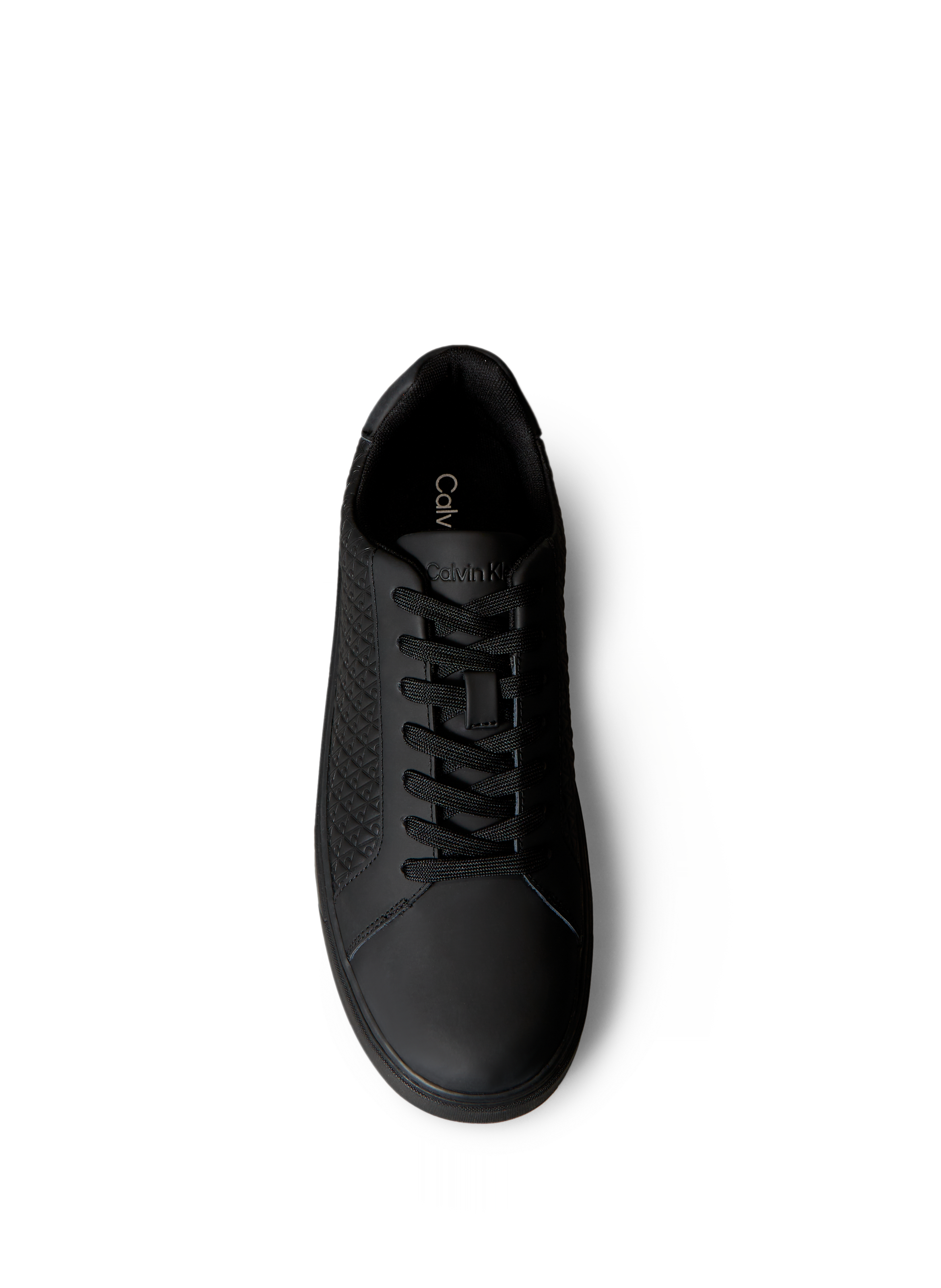 Mixed leather logo sneakers CALVIN KLEIN Black