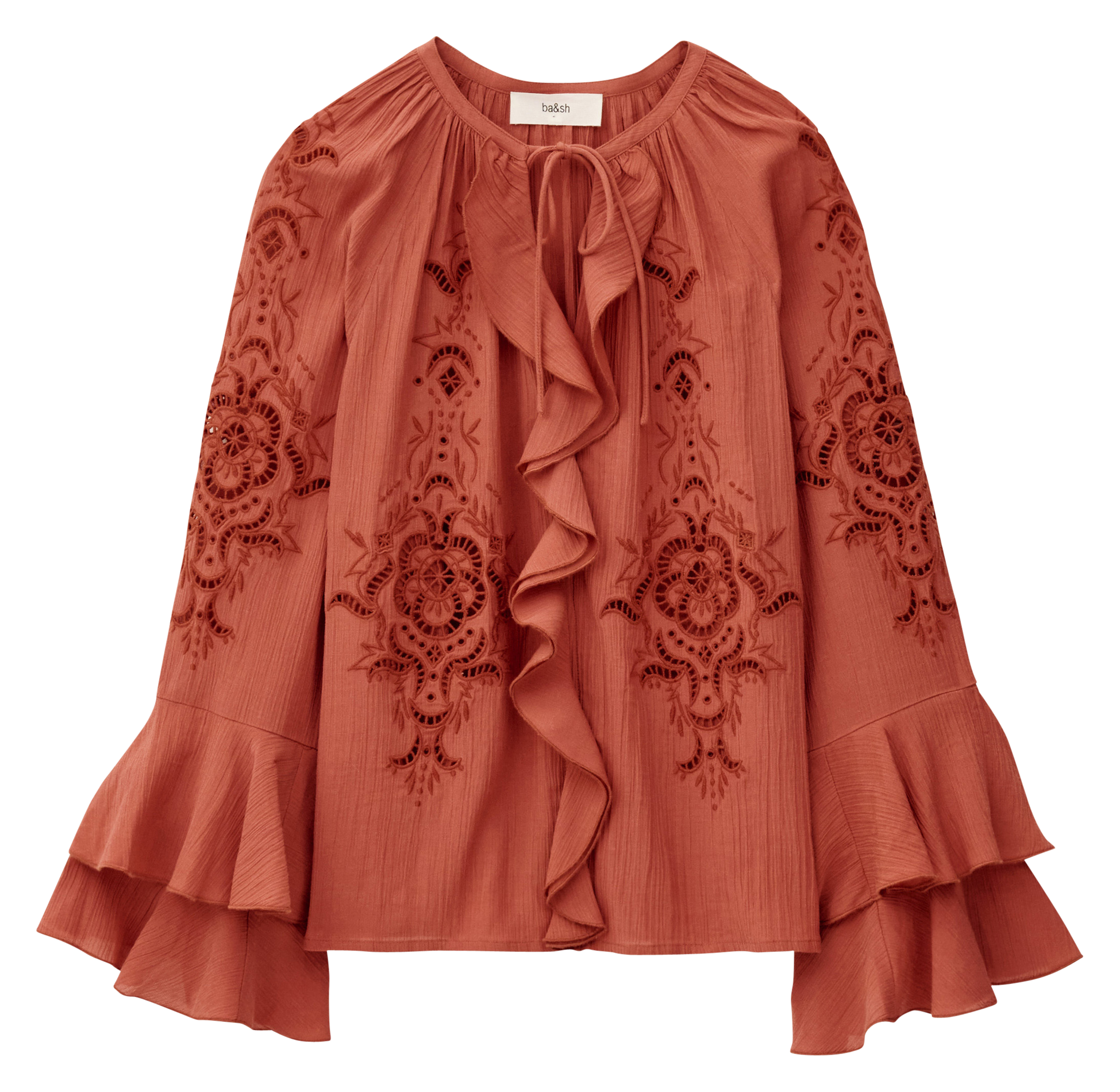 BA&SH Blouse oversize brodée omar Rose