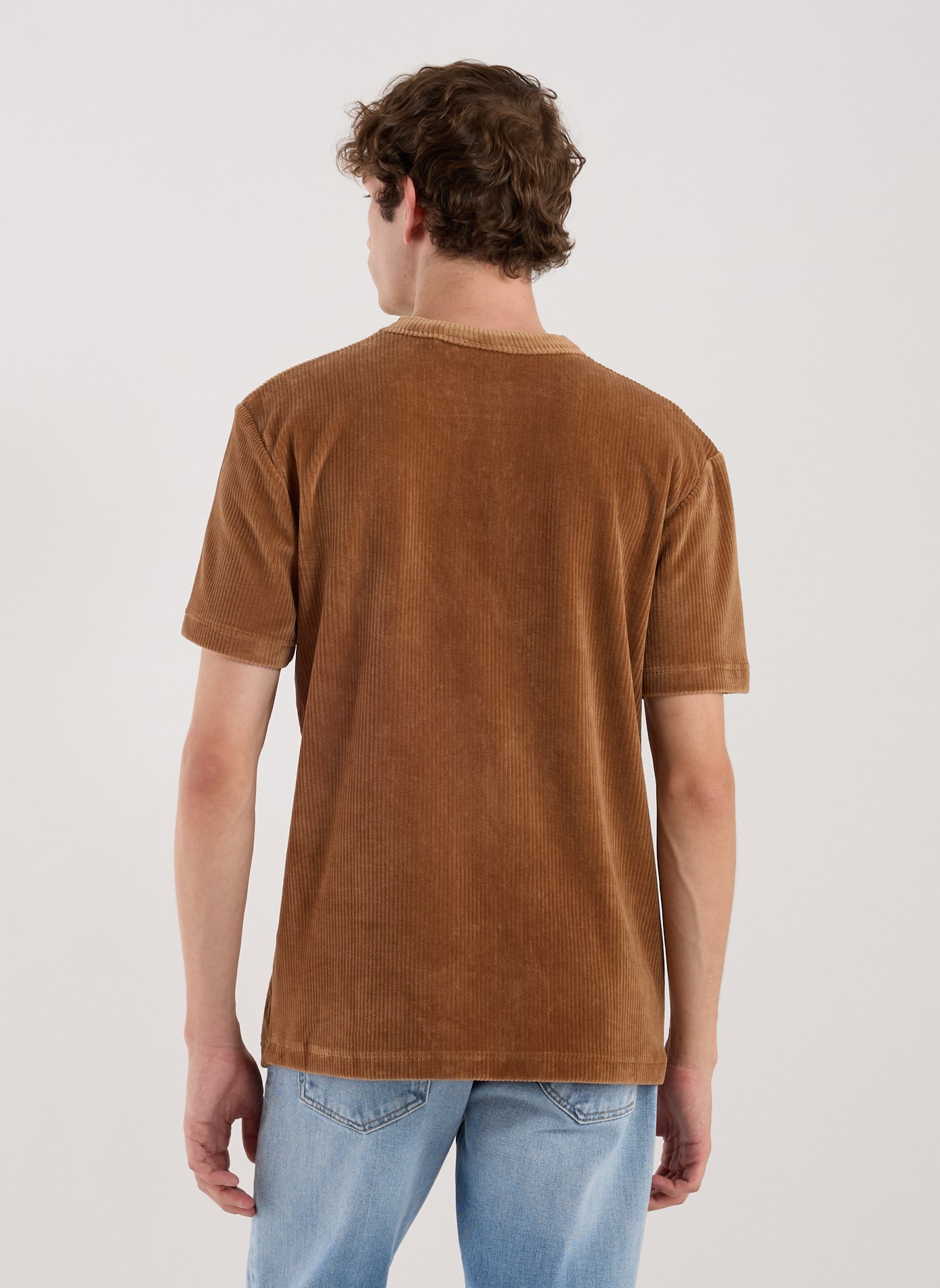 Cotton round-neck T-shirt FAGUO Brown