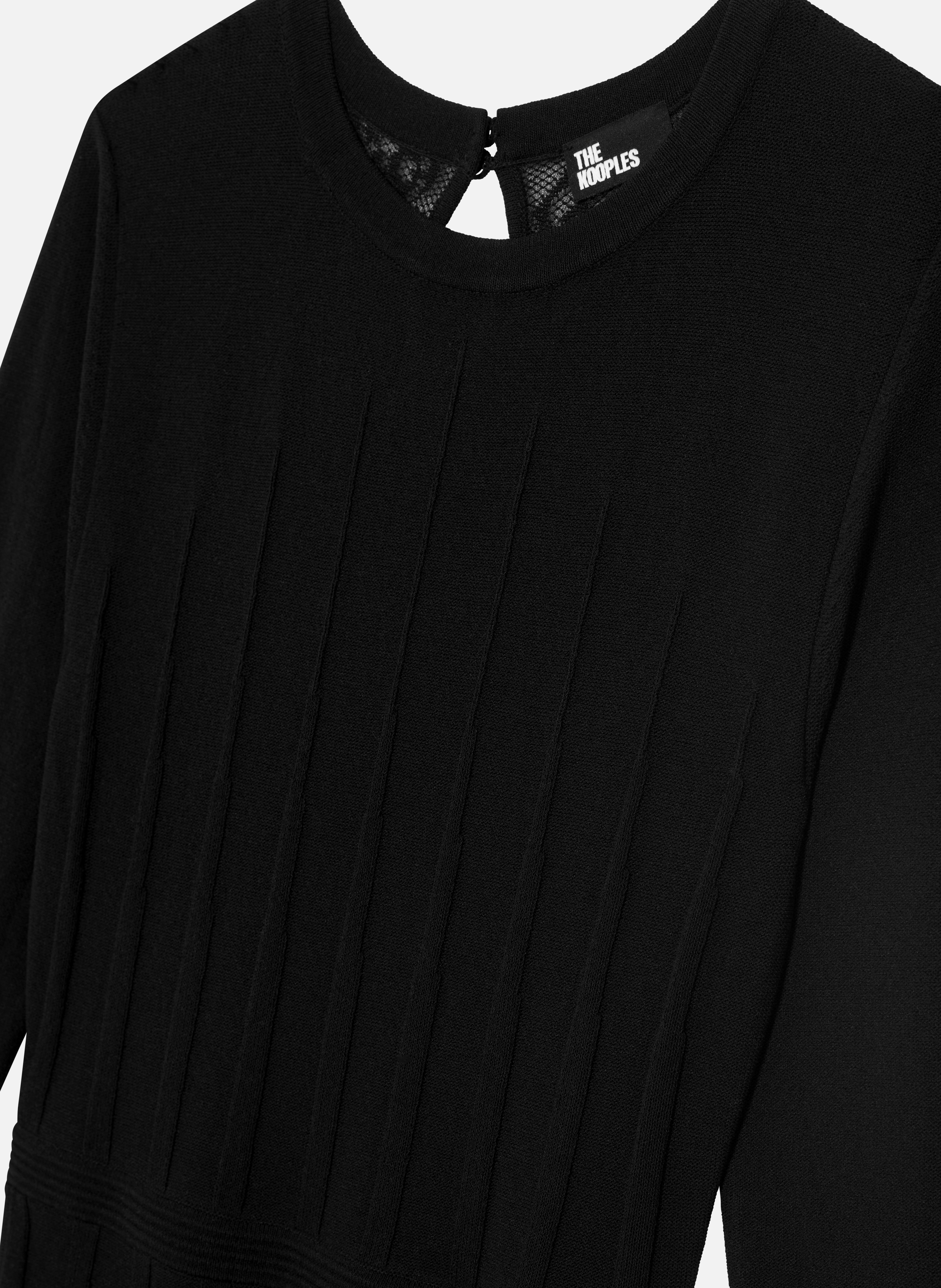 Robe longue en maille avec dentelle THE KOOPLES Noir