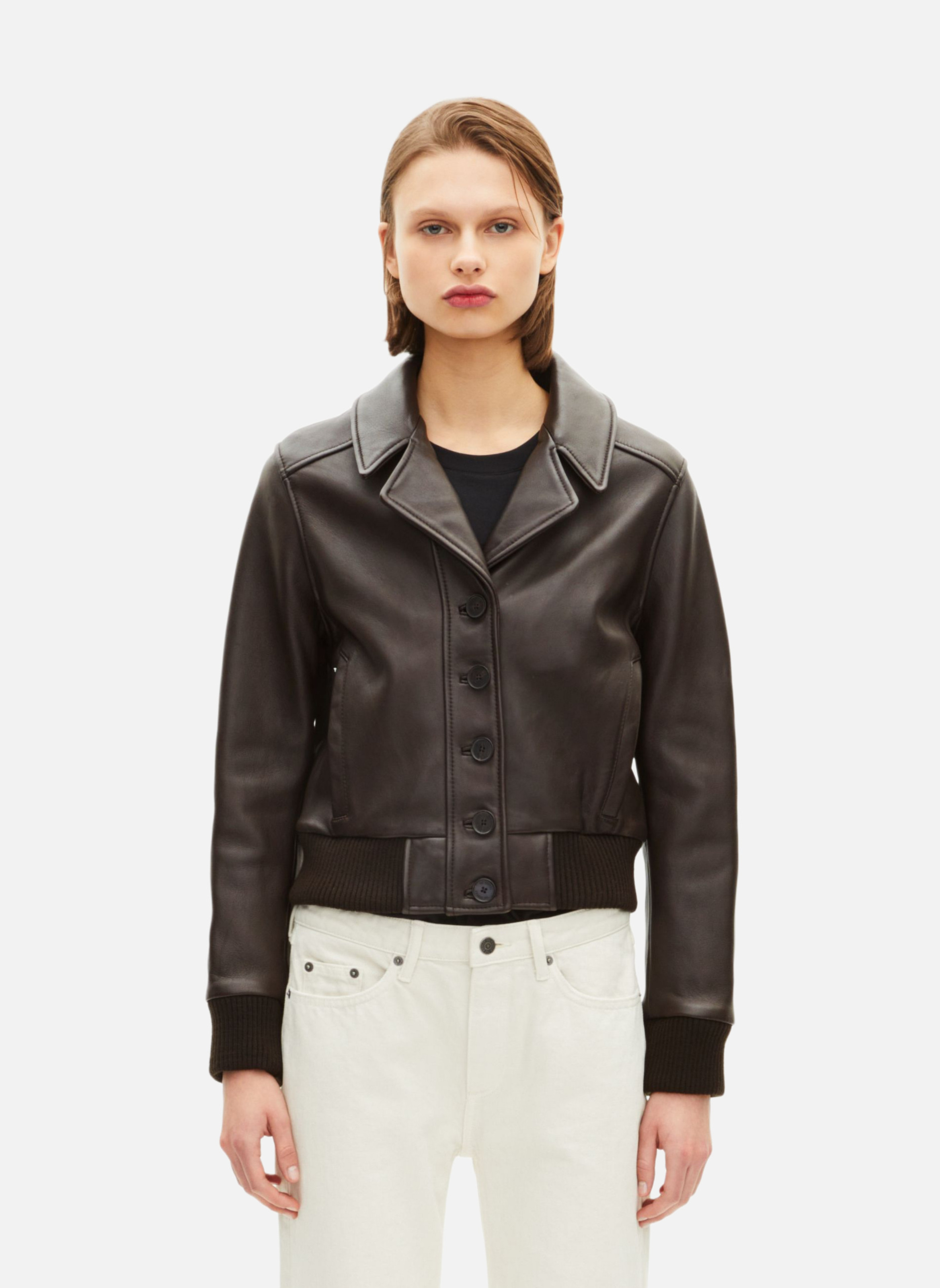 Blouson en cuir THE KOOPLES Marron