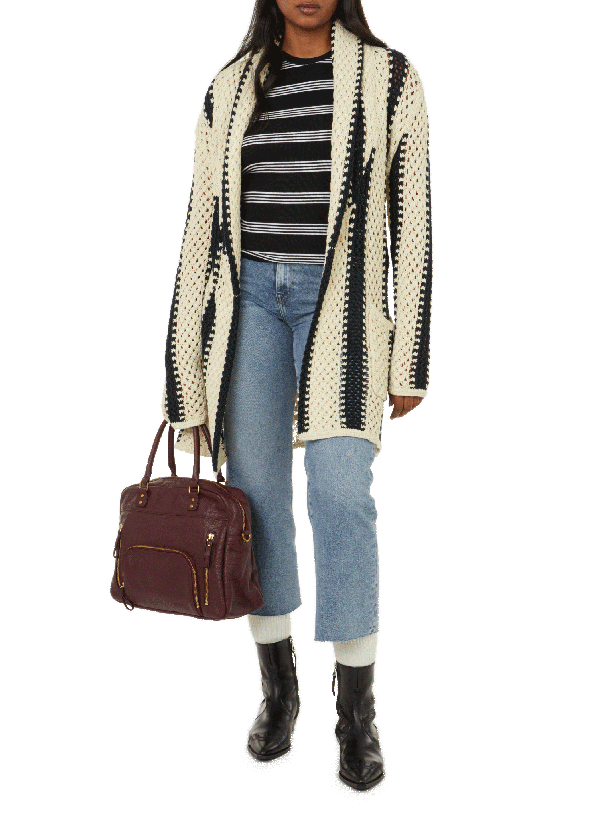 Cardigan long en lin POLO RALPH LAUREN Multicolore