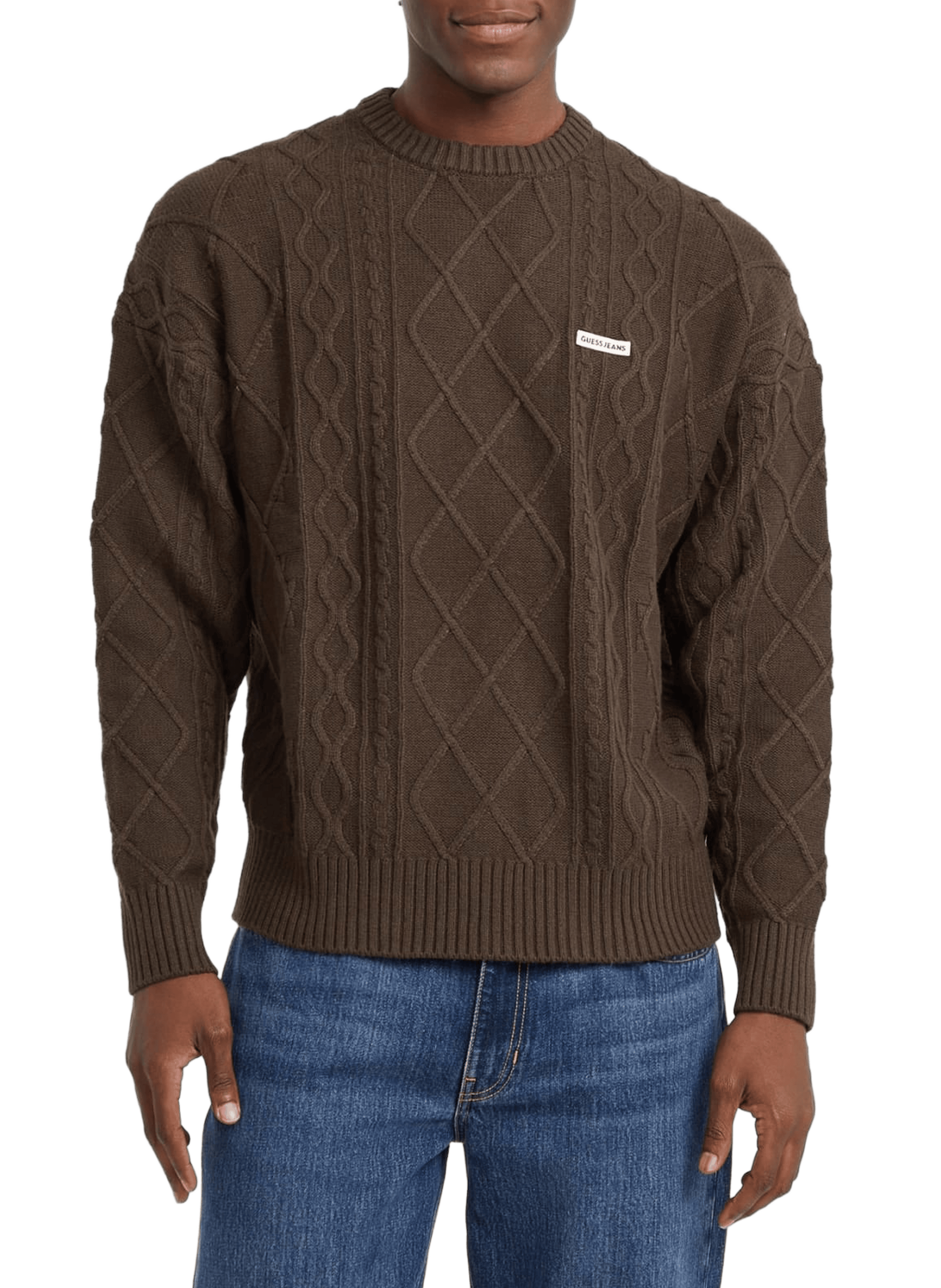Cotton-blend jumper GUESS Brown