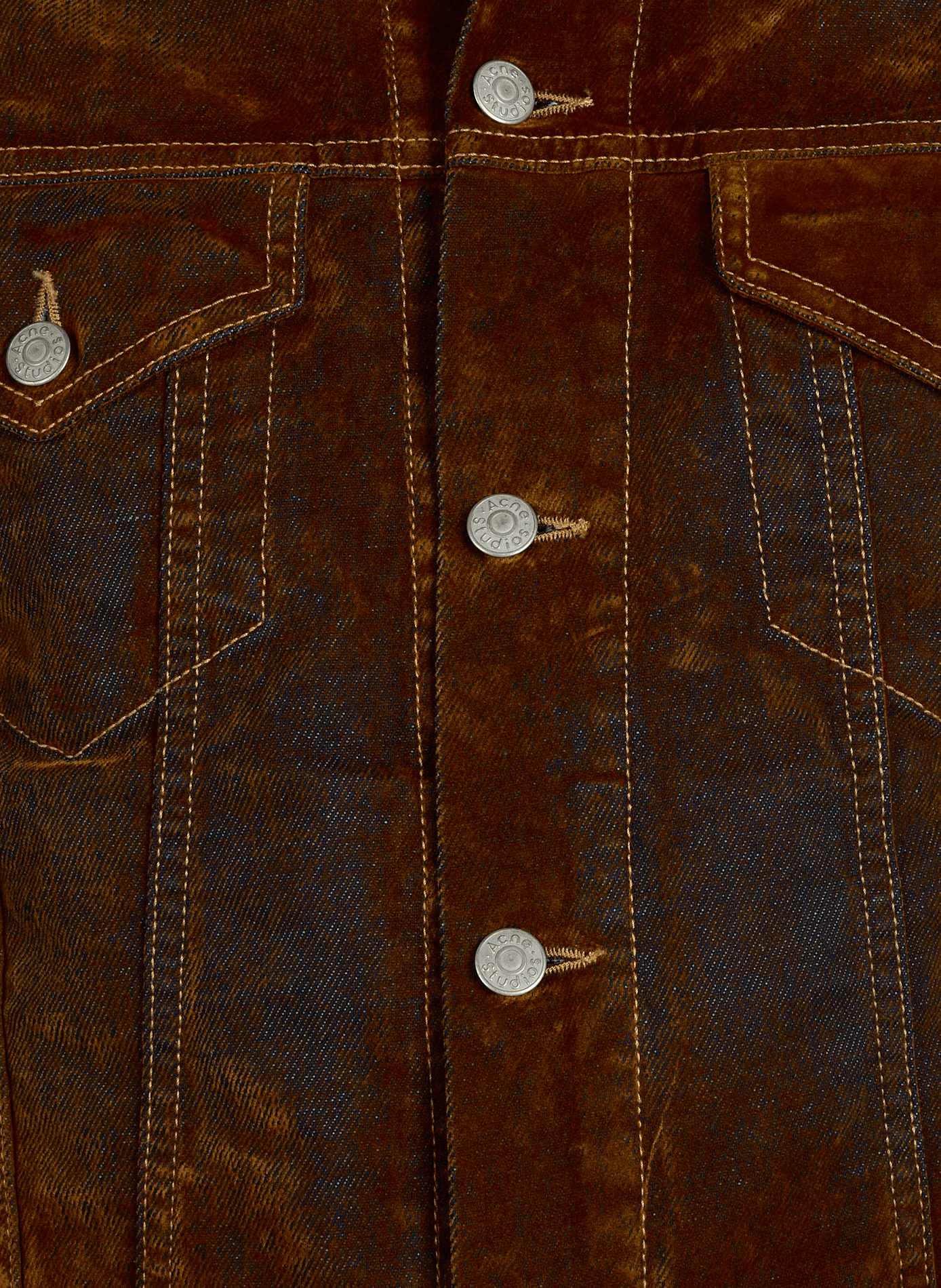 Veste velours col classique en coton recyclé mélangé ACNE STUDIOS Marron