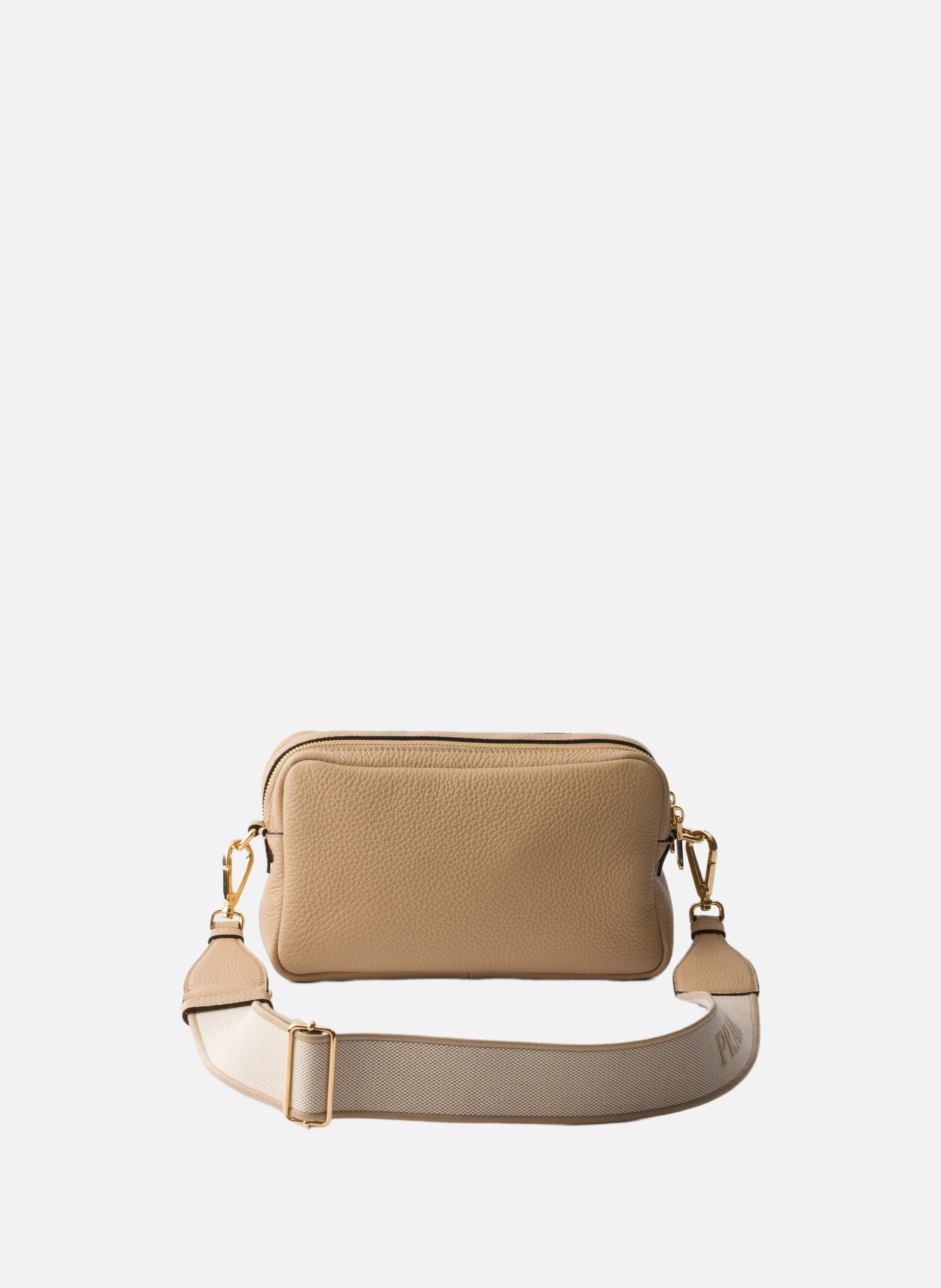 Petit sac à bandoulière en cuir PRADA Beige